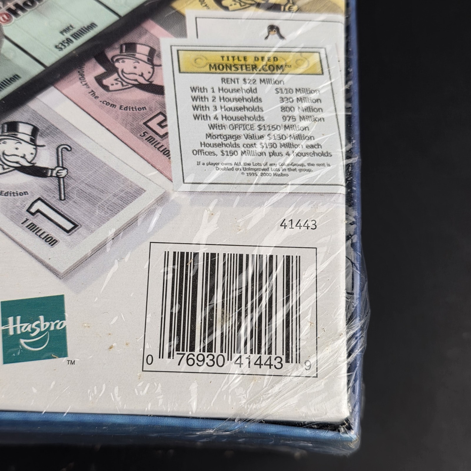 NEW SEALED Monopoly The .com Edition Board Game Parker Brothers Hasbro 2000