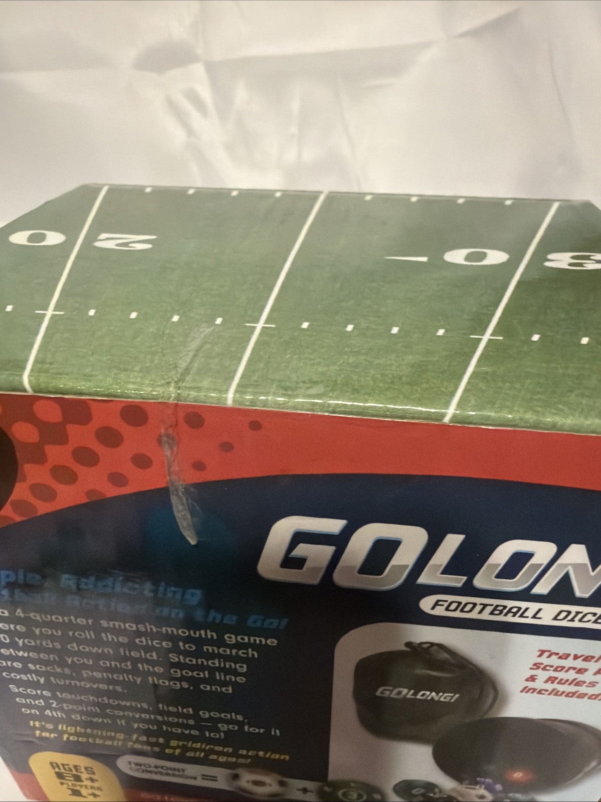 Go Long Football Dice Game Go! Zone Games Travel Ages 8+ New Never Used Zobmondo