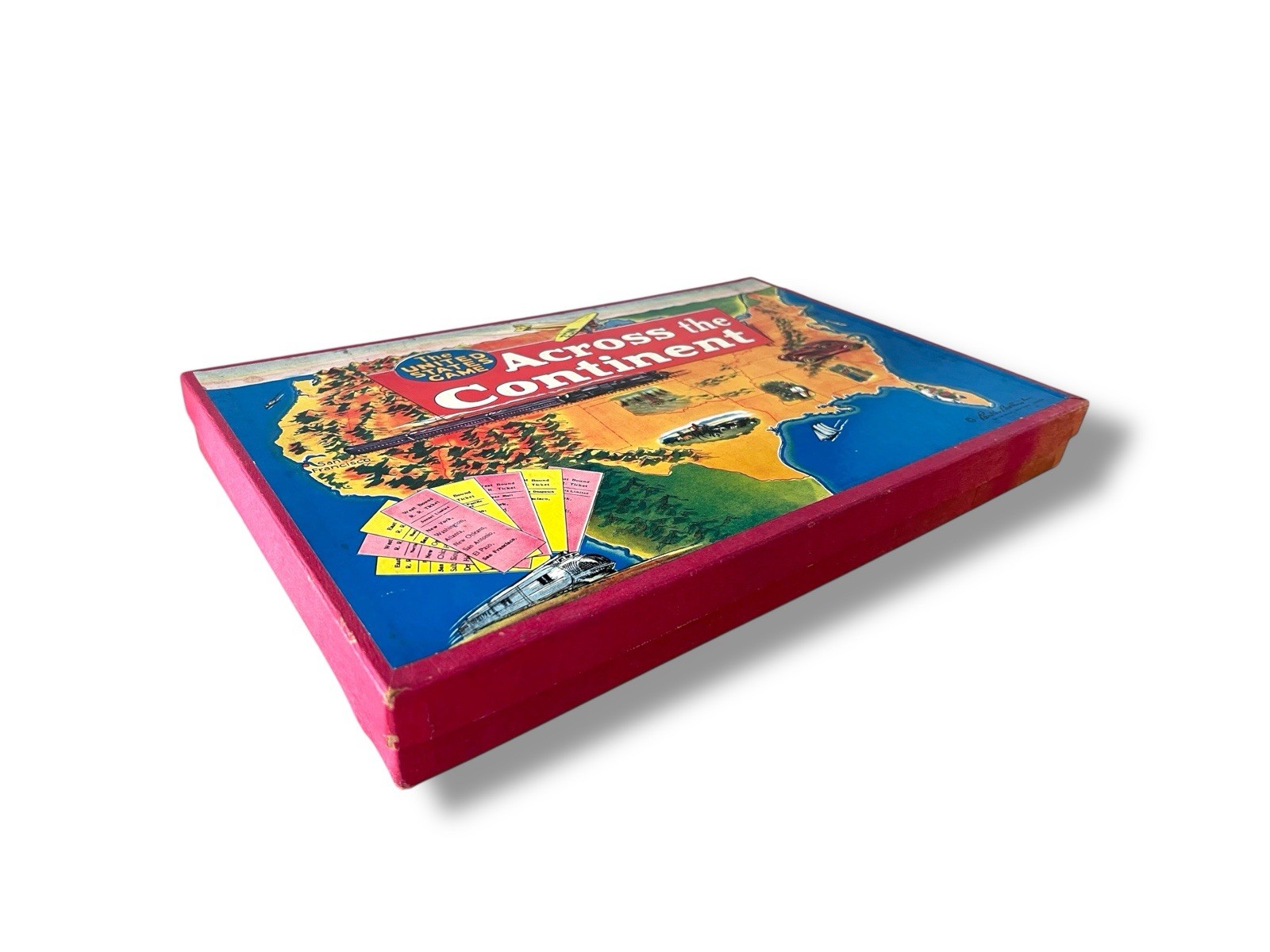 1935 Board Game ACROSS THE CONTINENT Complete In Excellent Condition.