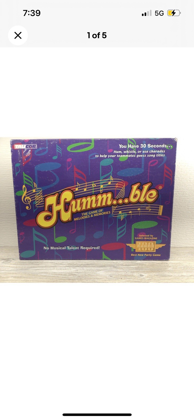 Humm…ble Board Game Of Melodies & Memories Music Charades 1997/1991 Vintage