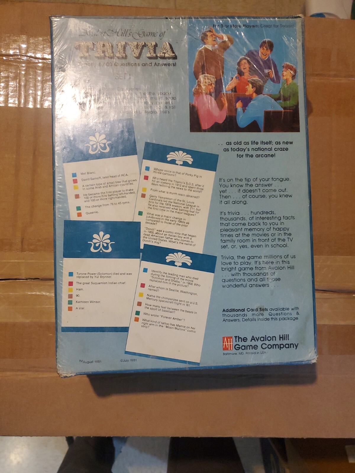 The Avalon Hill Game Company’s Game Of Trivia 1981 Vintage Bookshelf Board Game