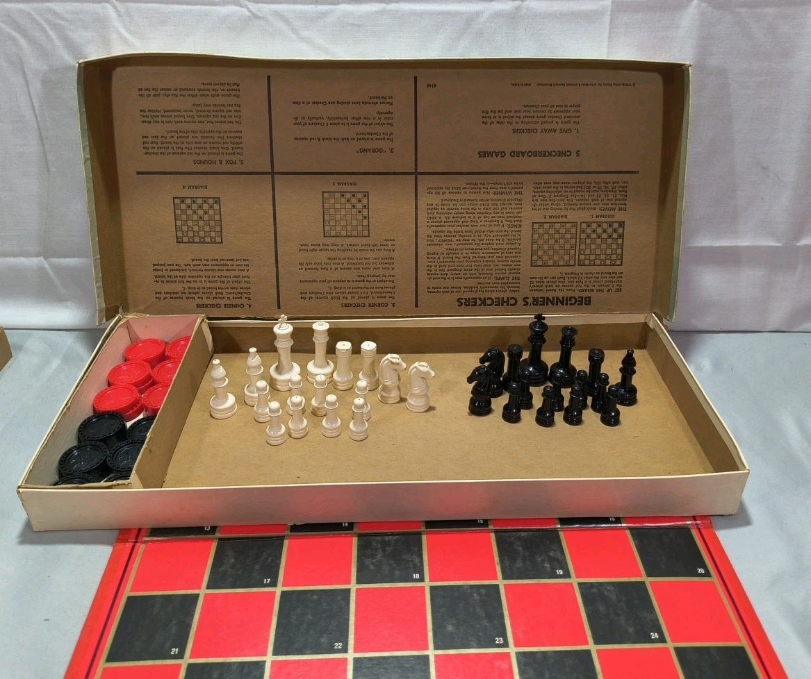 VTG Lot(3)Chessers (Cmplt)Checker Game Set (Cmplt)Checkers And 5 Games (See Pic)