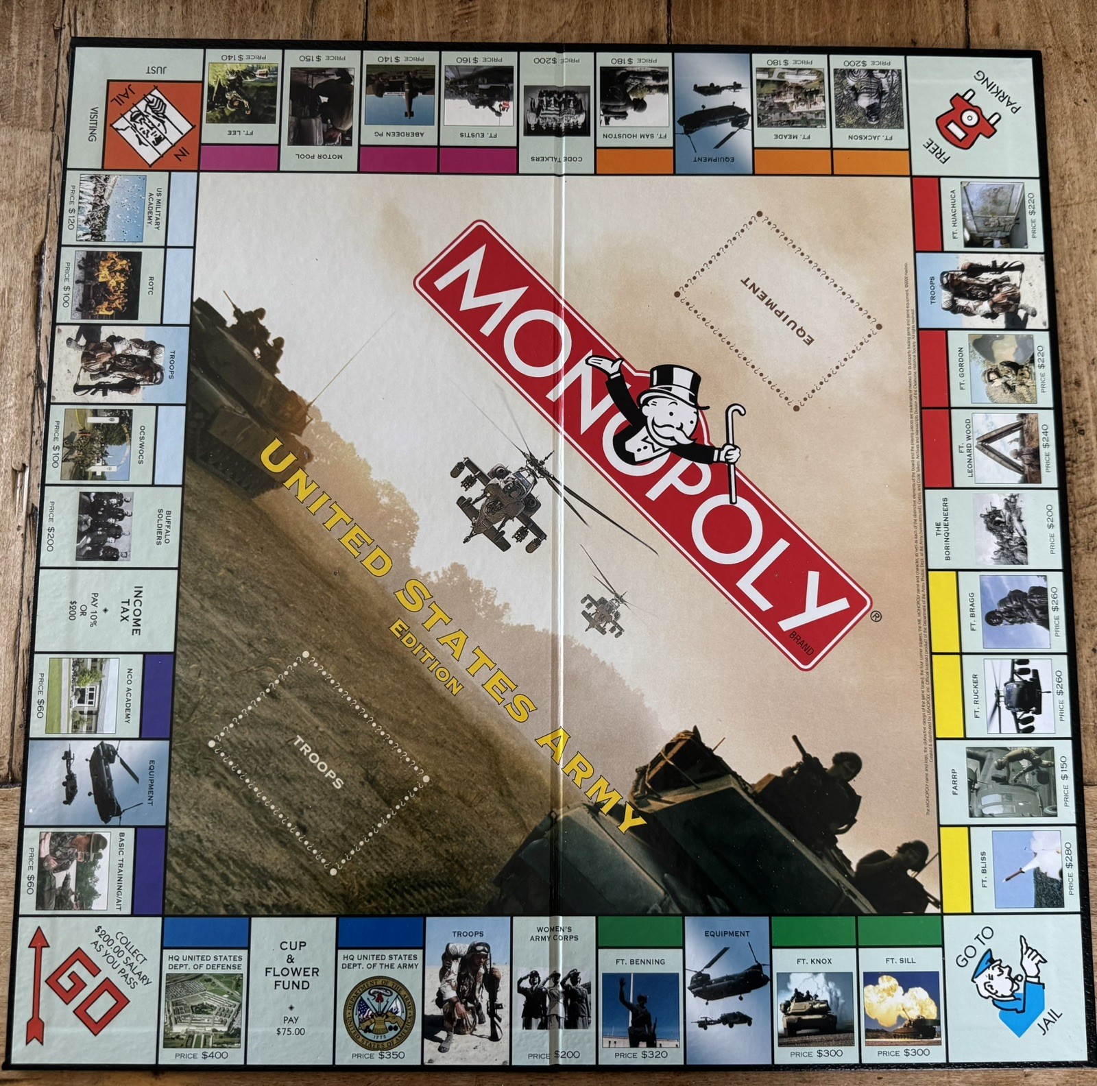 Monopoly Board Game United States Army Edition 2002 Hasbro Complete Set