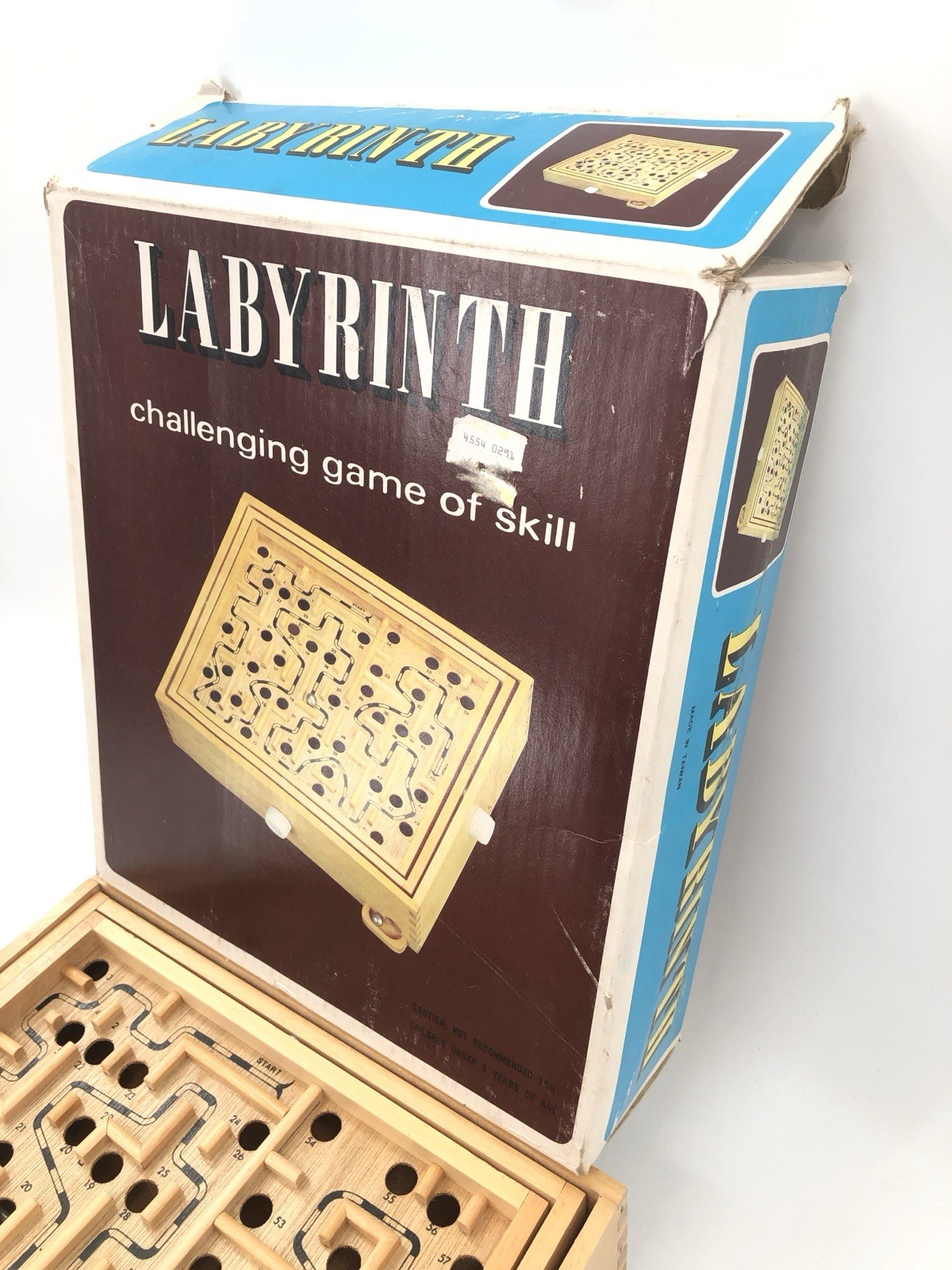 Vtg 80s Labyrinth Wooden Steel Ball Marble Tilting Maze Puzzle Game Roll-A-Maze