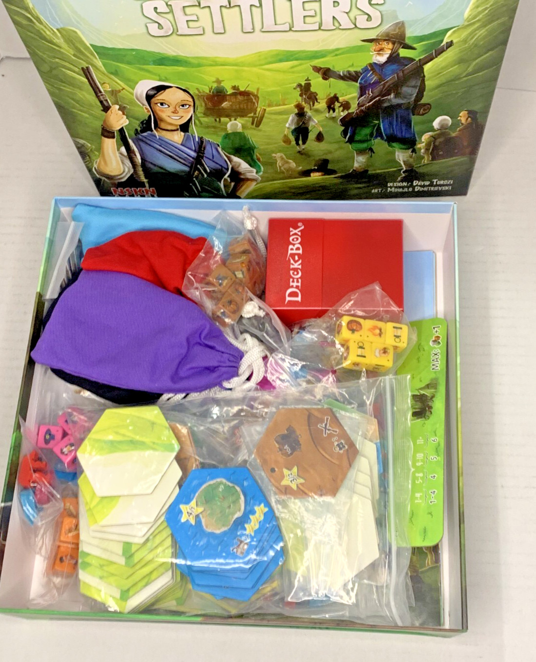 NSKN Boardgame Dice Settlers (Deluxe Ed) + Western Sea Kickstarter David Turczi
