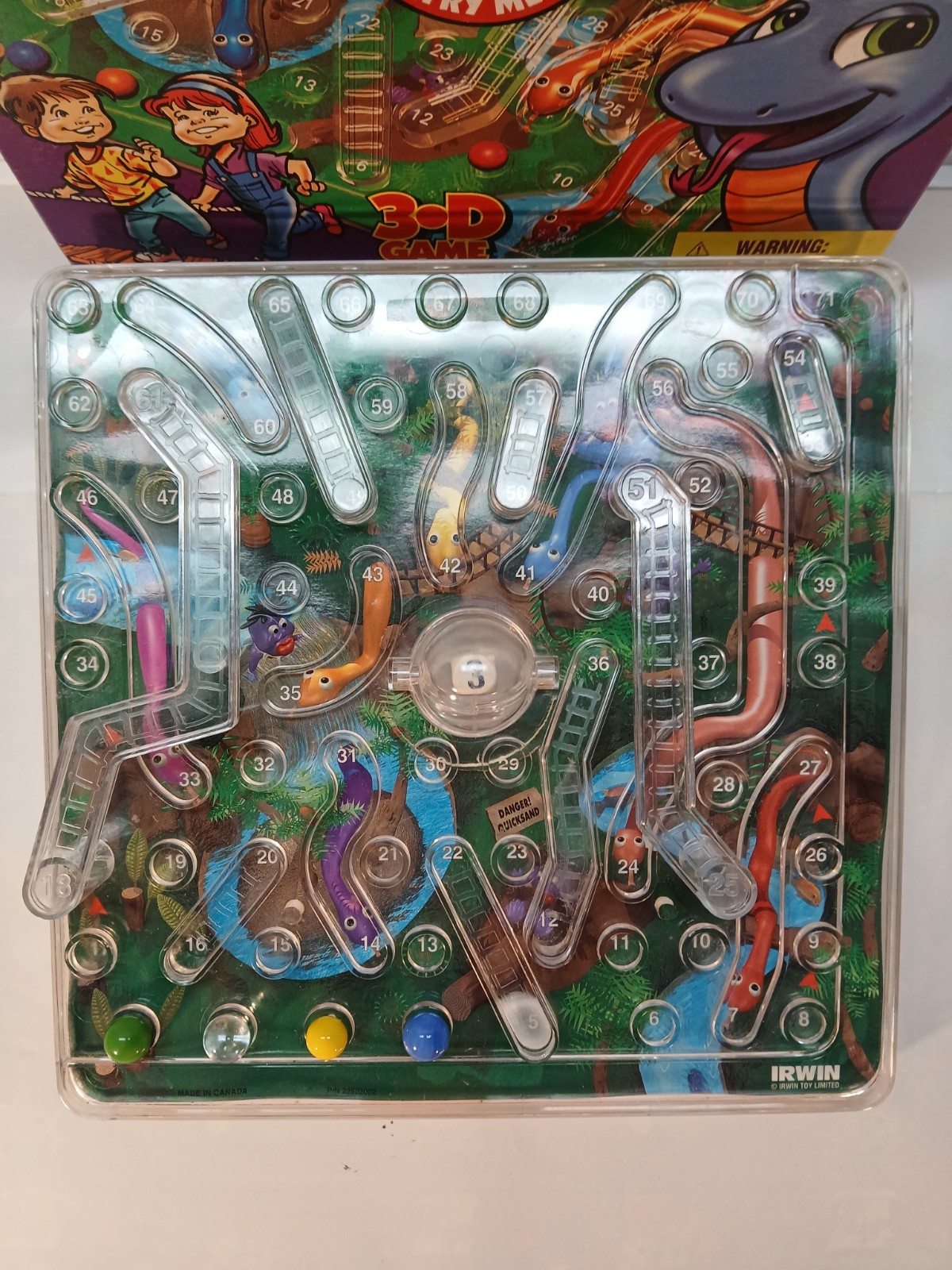 Vintage 3D Snakes And Ladders Board Game Irwin Toys