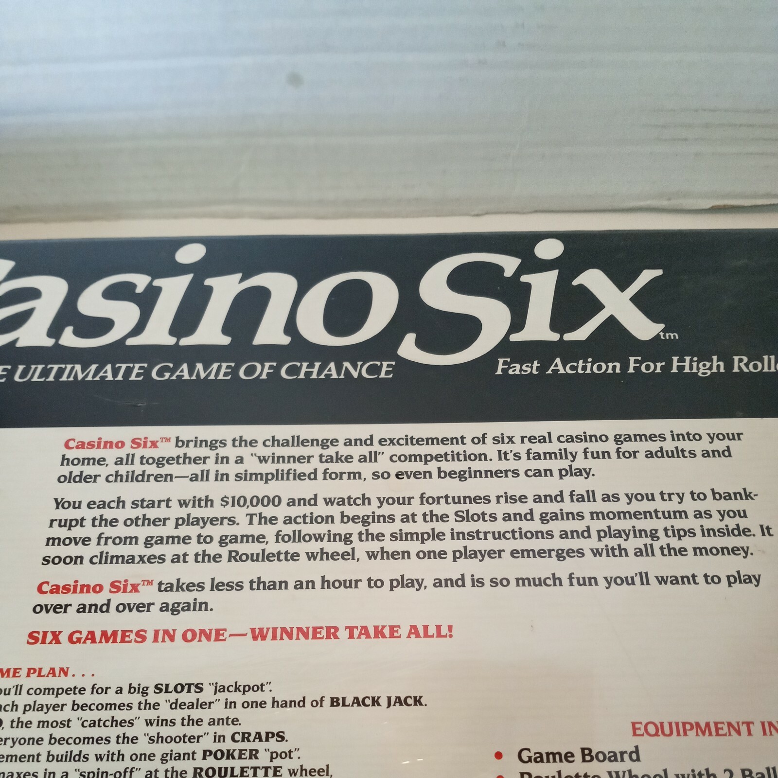 Vintage 1989 Casino Six The Ultimate Game Of Chance Fast Action For High…