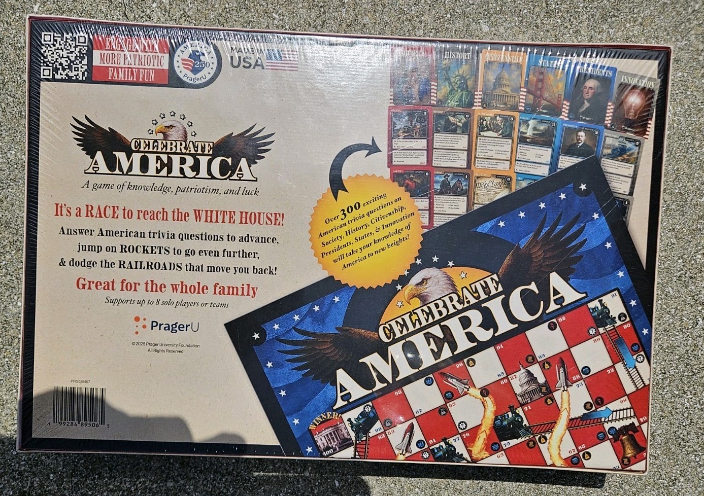 PragerU Celebrate America Race to the White House Board Game USA Trivia New