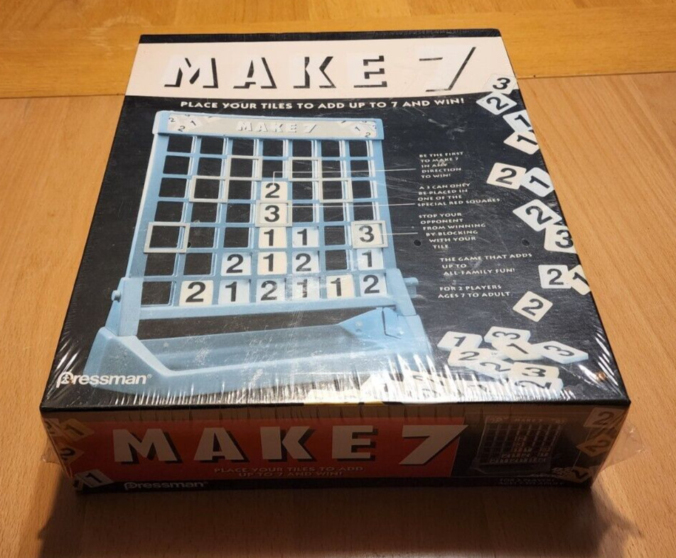 1994 Pressman Make 7 Game New Sealed Place Tiles to Add up to 7 Age 7 – Adult