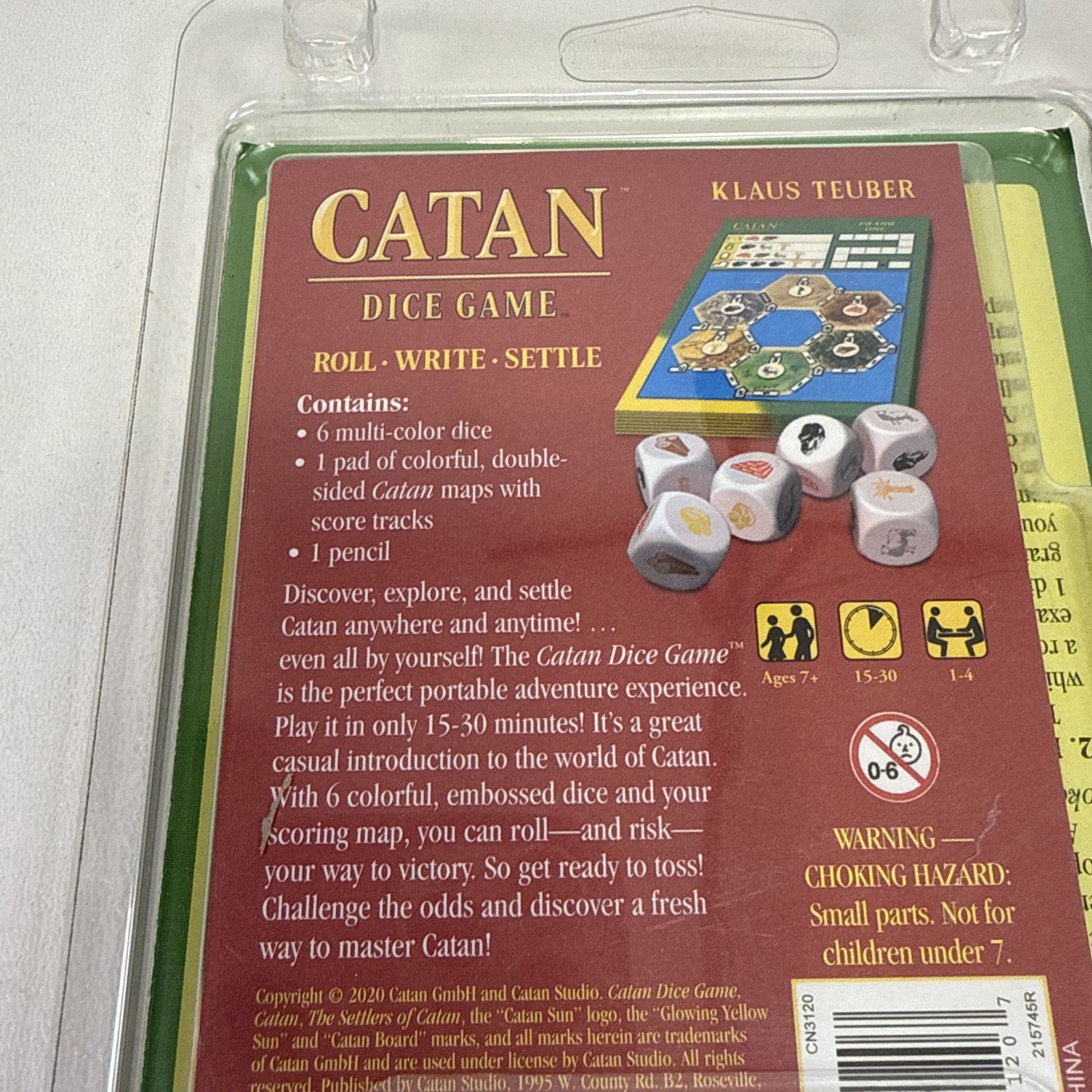 Travel Settlers of CATAN Dice Game #3120 Klaus Teuber Mayfair Games