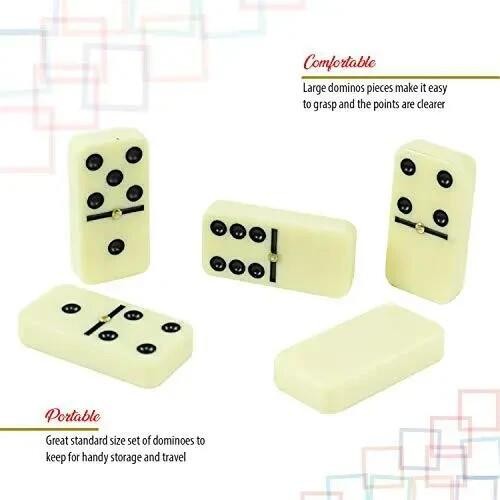 Dominos Jumbo Set Game. Premium Classic 28 Pieces Double Six Domino. Durable ..