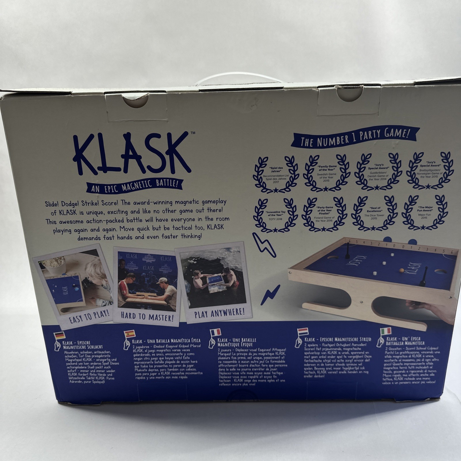 KLASK Magnetic Strategy Board Game, Austrian Game of the Year, 2 Players, 2016