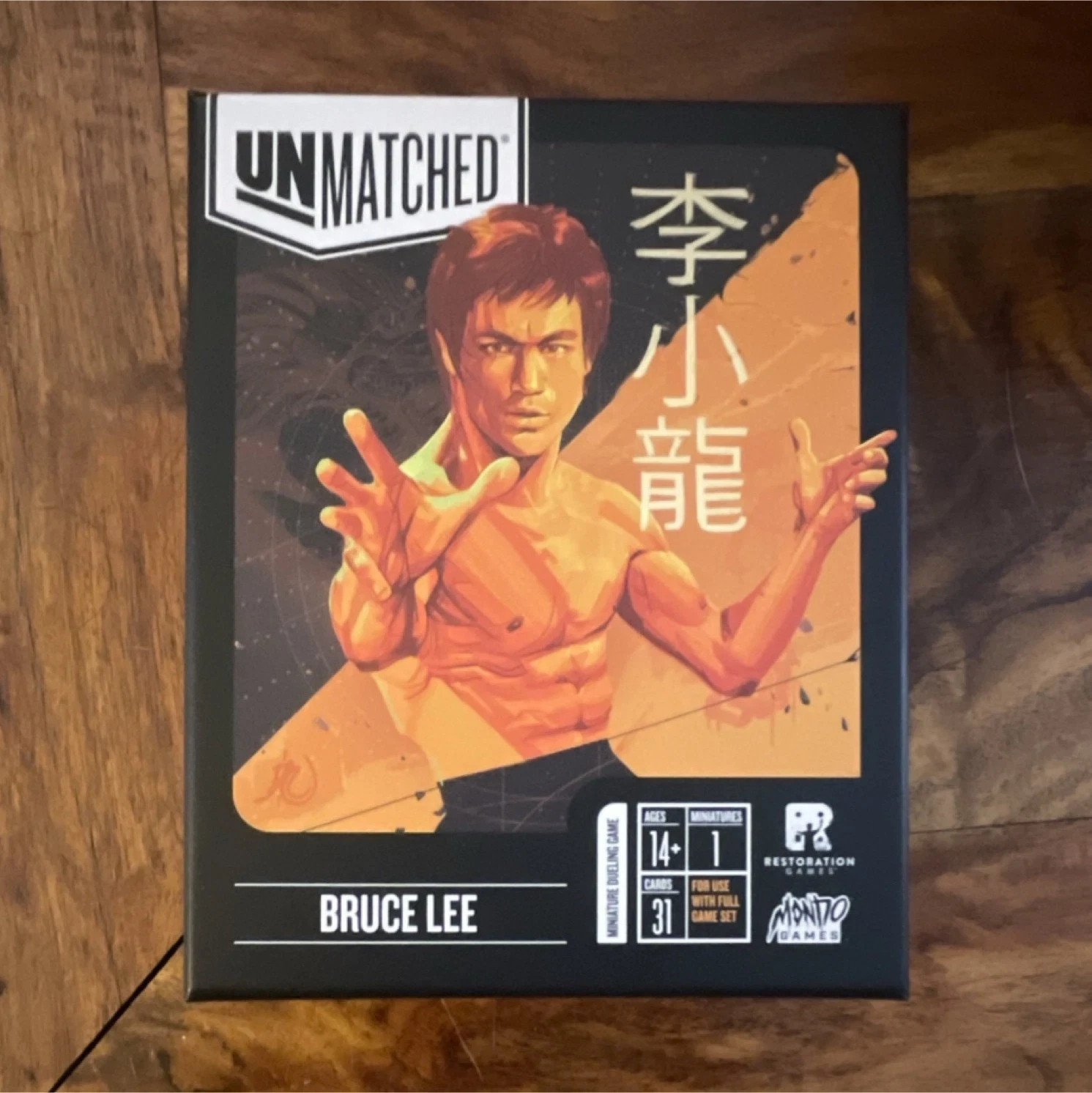 Unmatched Bruce Lee Out of Print Expansion Sleeved Cards Painted Figure