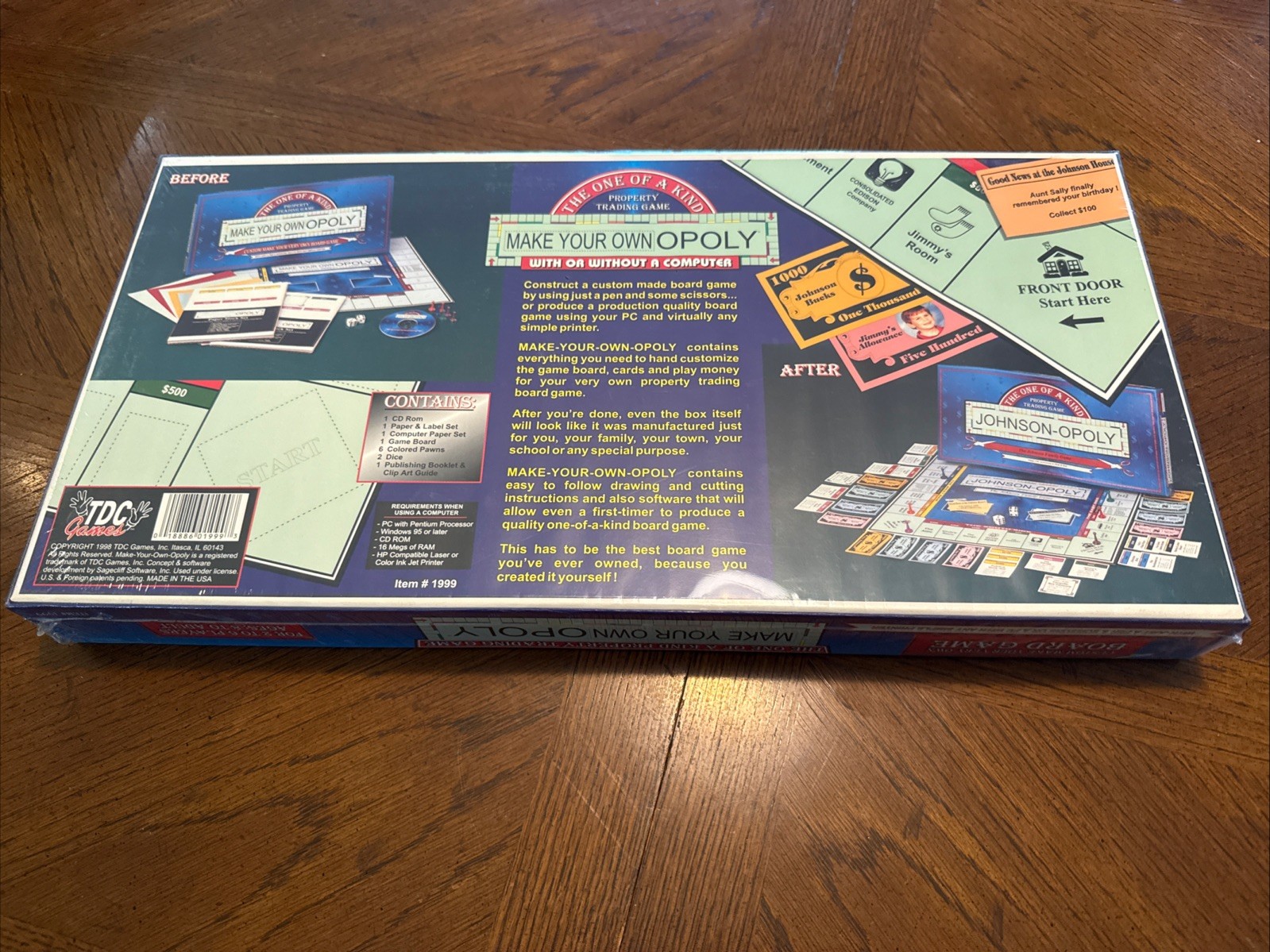 Vintage NEW Monopoly – Make Your Own Opoly Board Game. TDC Games – Made In USA
