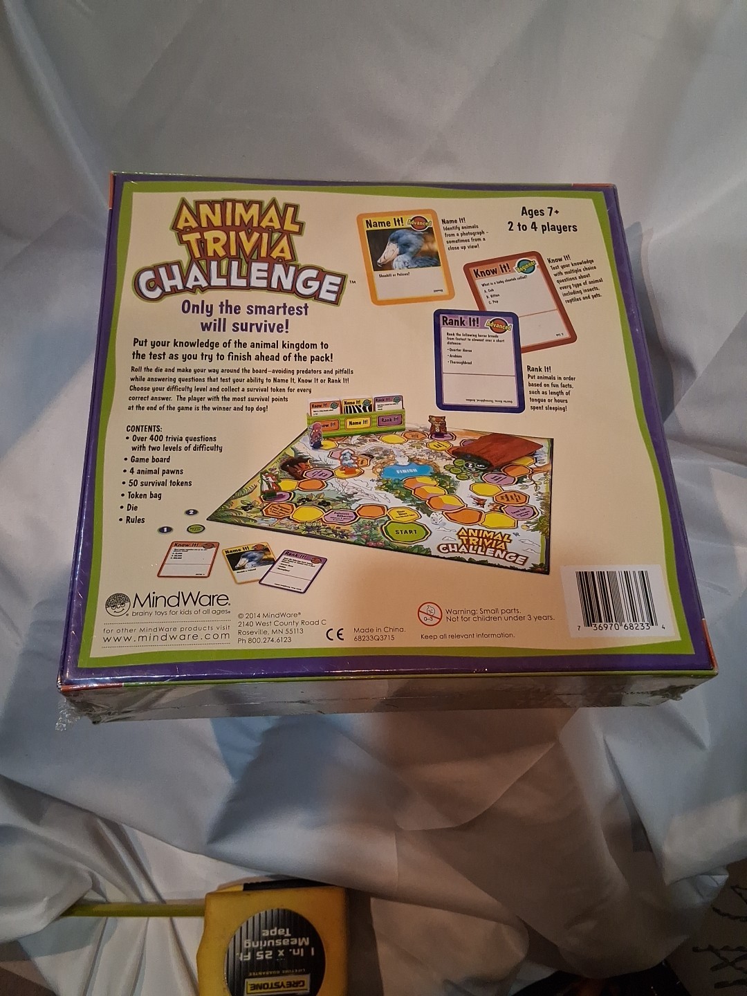 Mindware Animal Trivia Challenge Game Ages 7+ New and Sealed 2-4 Players
