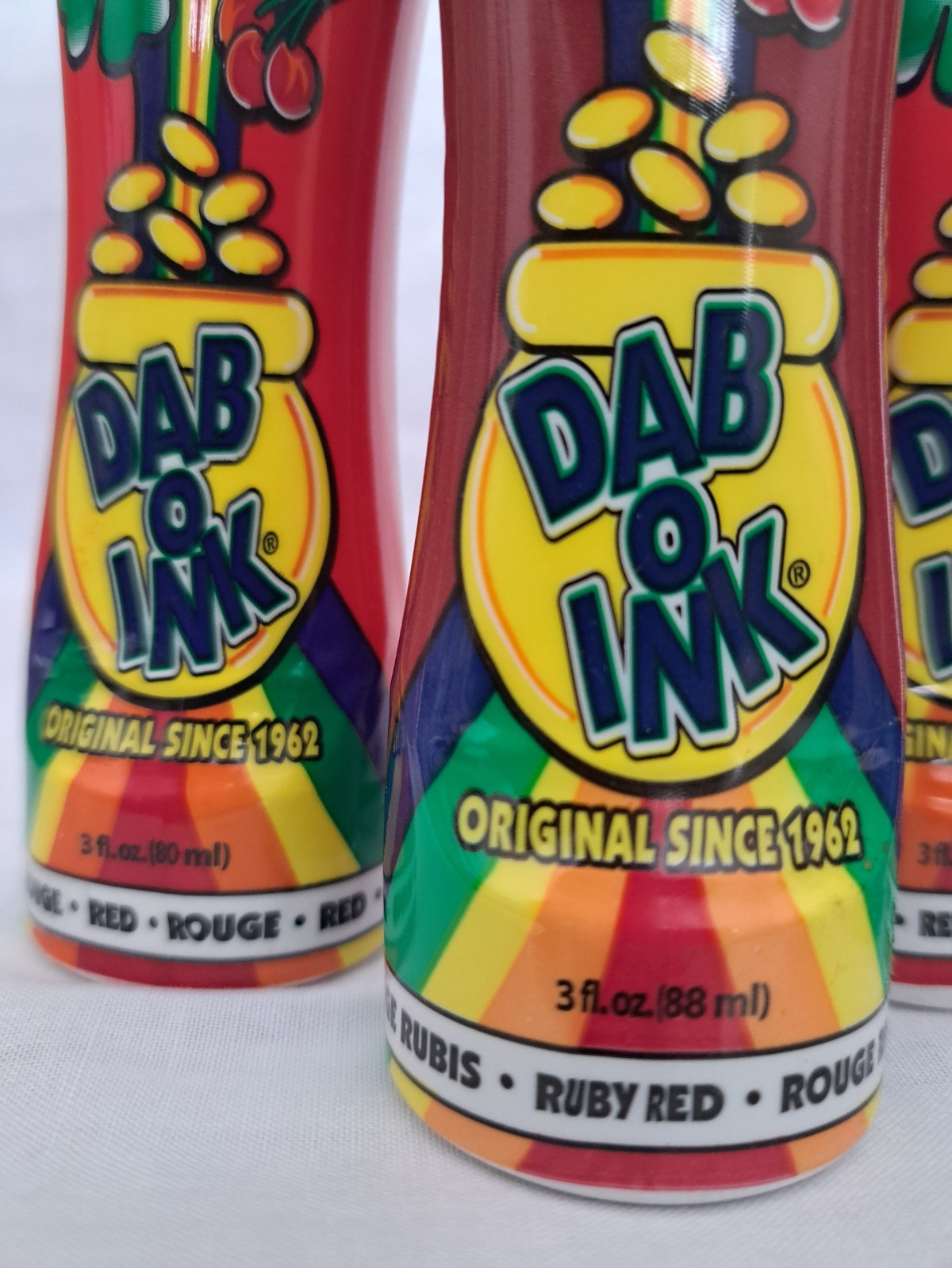Dab-O-Ink Bingo Marker Daubers / Dabbers Card Marker Red 3 fl oz Made in USA