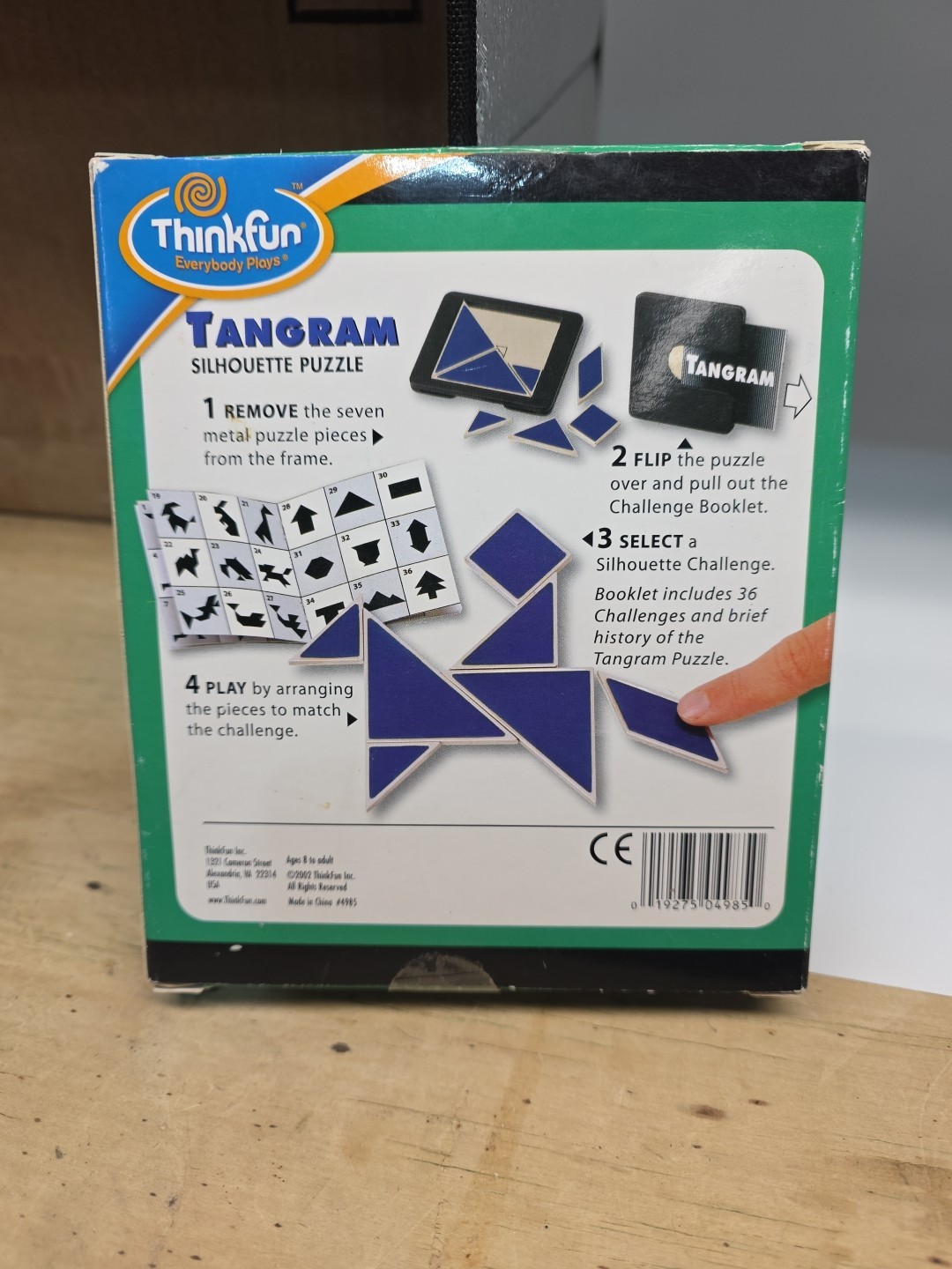 Tangram Silhouette Puzzle Metal Construction by Binary Arts 2002 Vintage VGUC 71