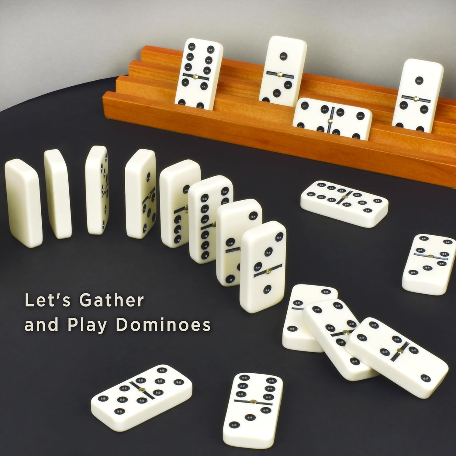 Double 6 Dominoes Set 28 Tiles with Wooden Case Classic Family Game