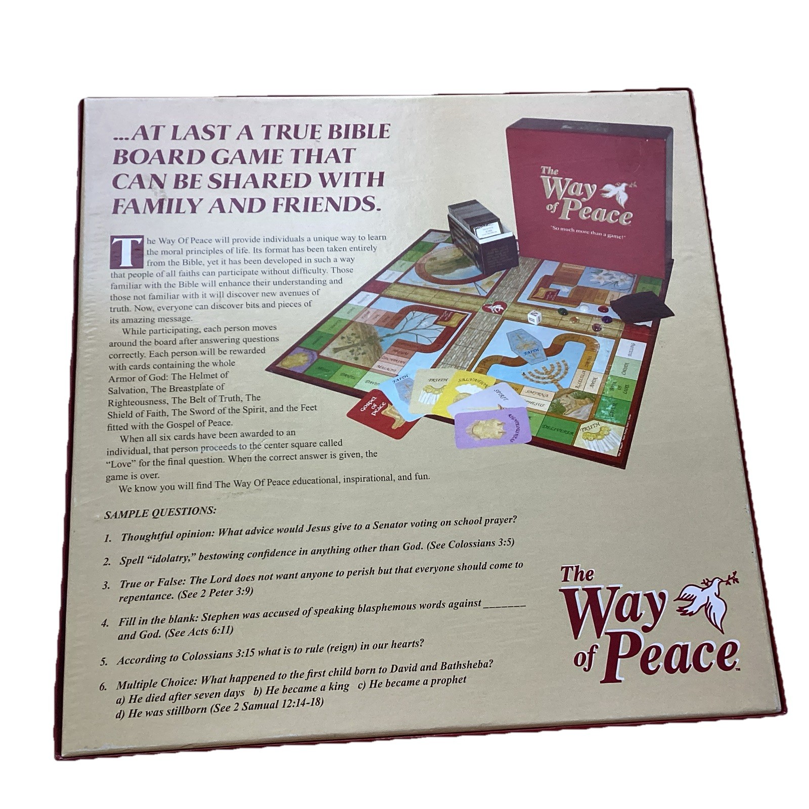 Bible Board Game The Way Of Peace Educational 12 Years And Up 2-6 Players& Teams