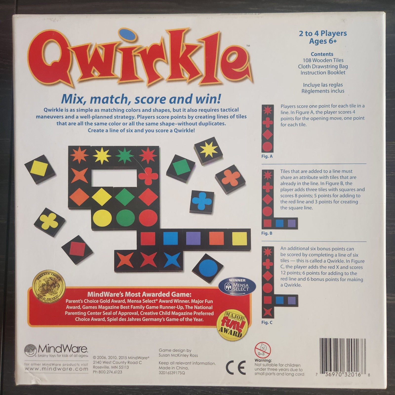 Mindware Qwirkle Award Winning Fun Game Complete Mix Match Score And Win