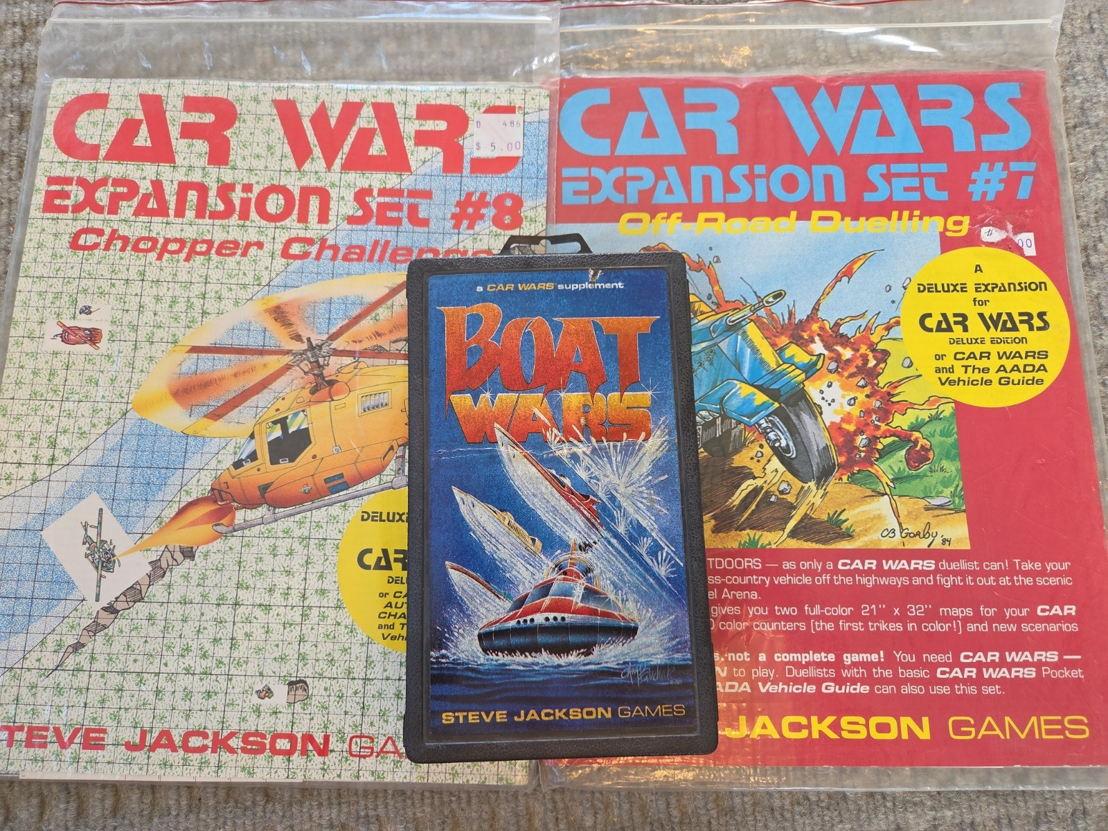 Car Wars by Steve Jackson Games lot Boat Wars Chopper Challenge Off Road Dueling
