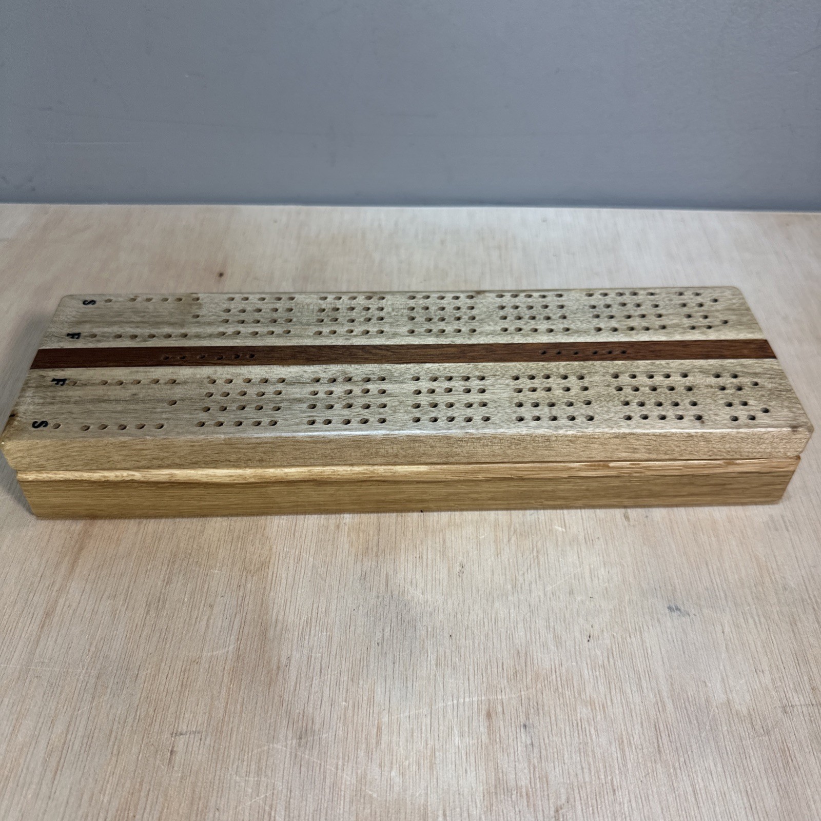 Myrtlewood Handmade Cribbage Board W Storage Made In Oregon No Pegs No Box