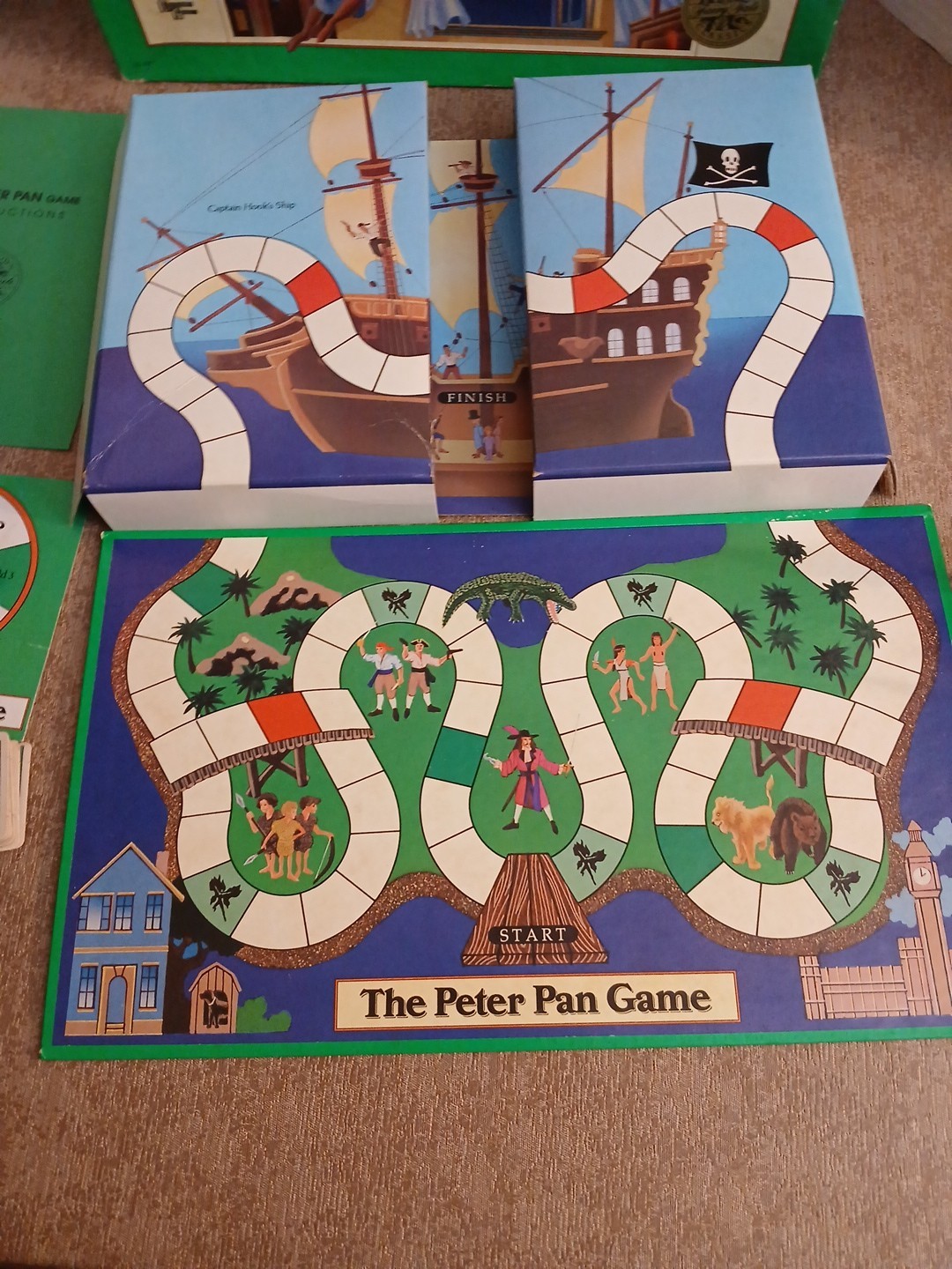 Vtg 1990 University Games the Peter Pan Board Game COMPLETE /NO READING age 3-8