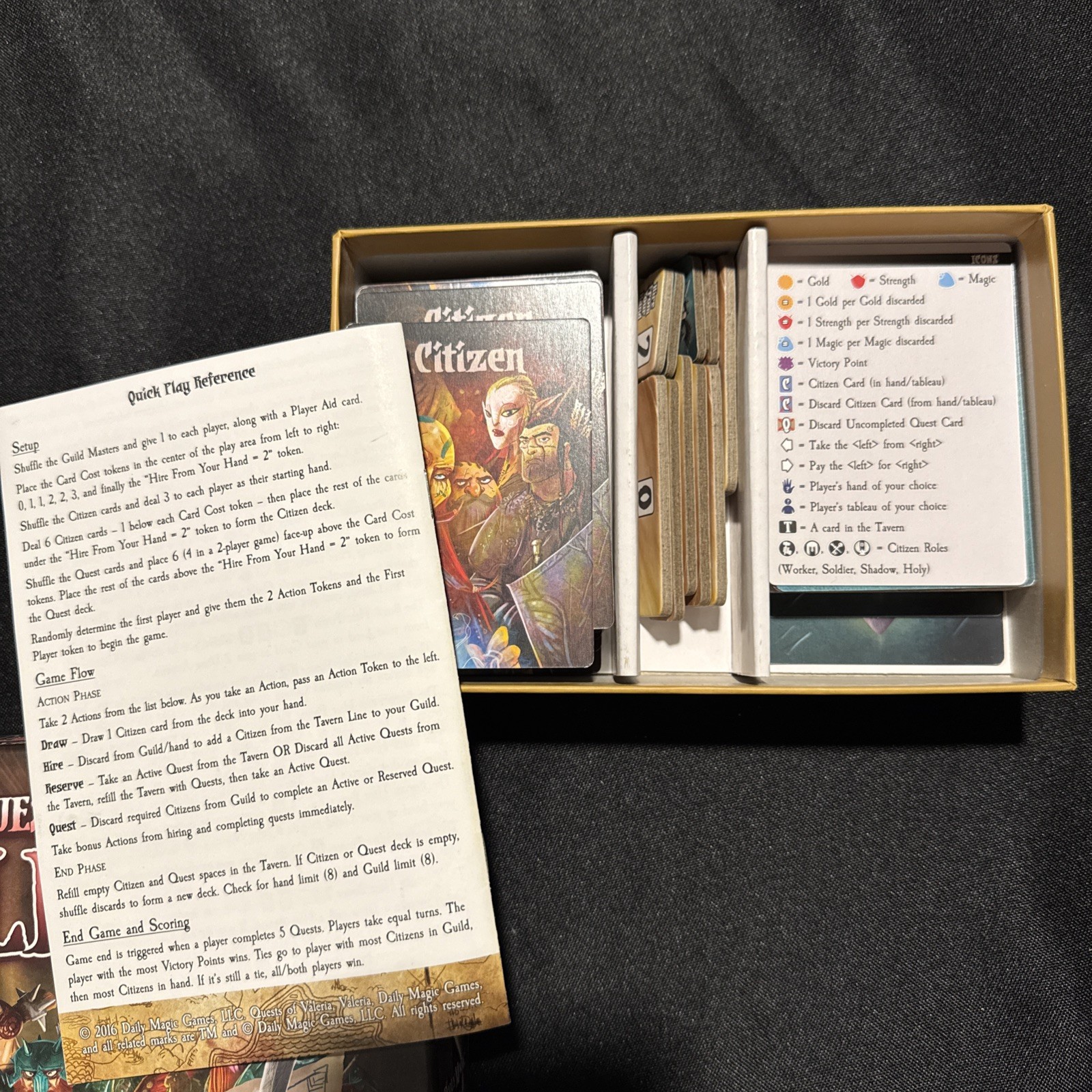 Daily Magic Boardgame Quests of Valeria Box NM