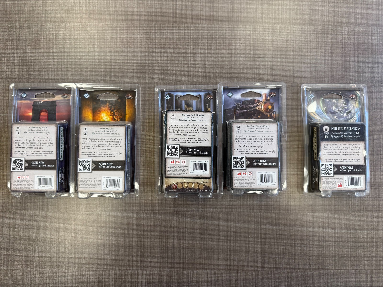 *NEW IN BOX W/SOME SHELFWEAR* Arkham Horror: The Card Game—Mythos Packs Lot of 5