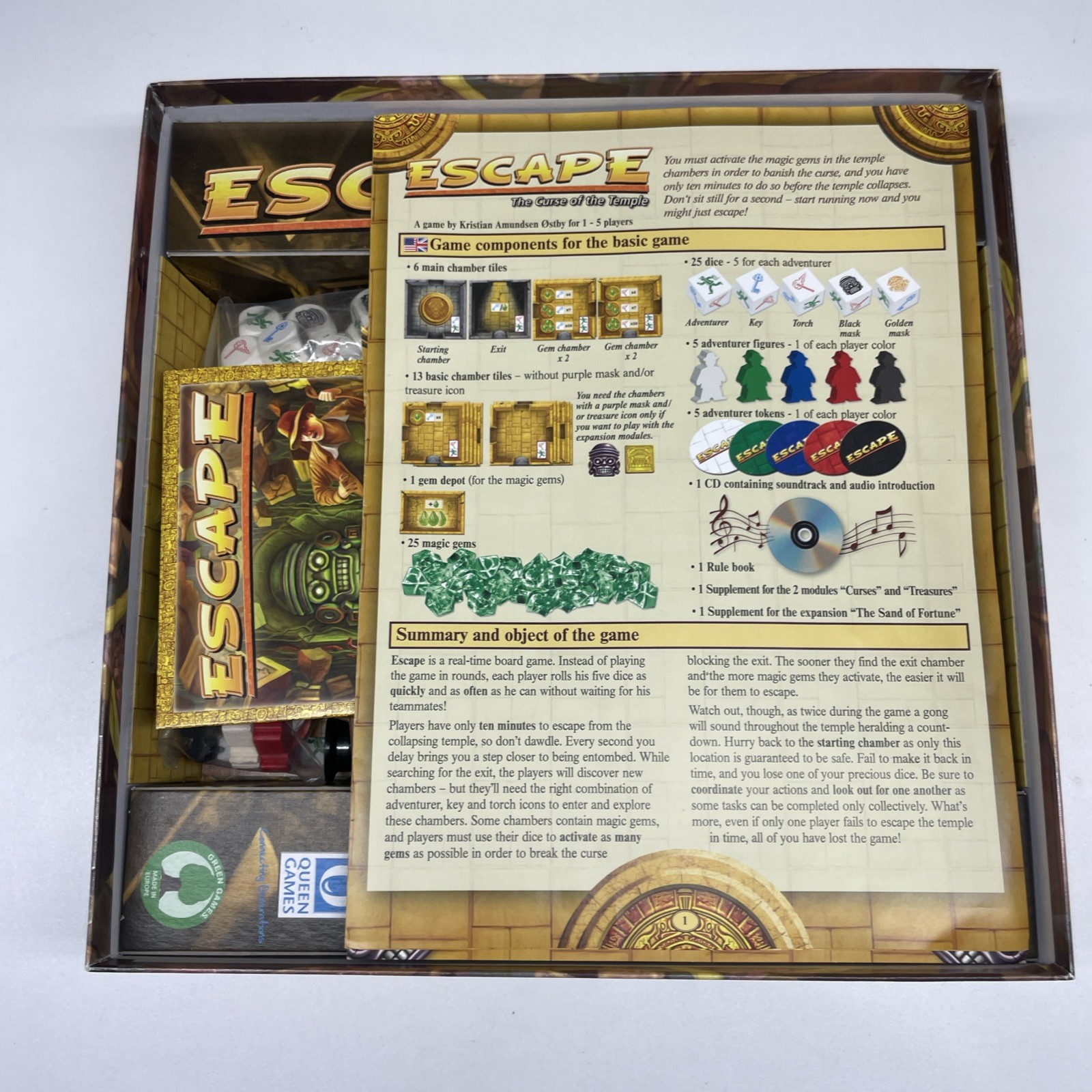 Escape Curse of The Temple Board Game Queen Games Real Time Adventure Family