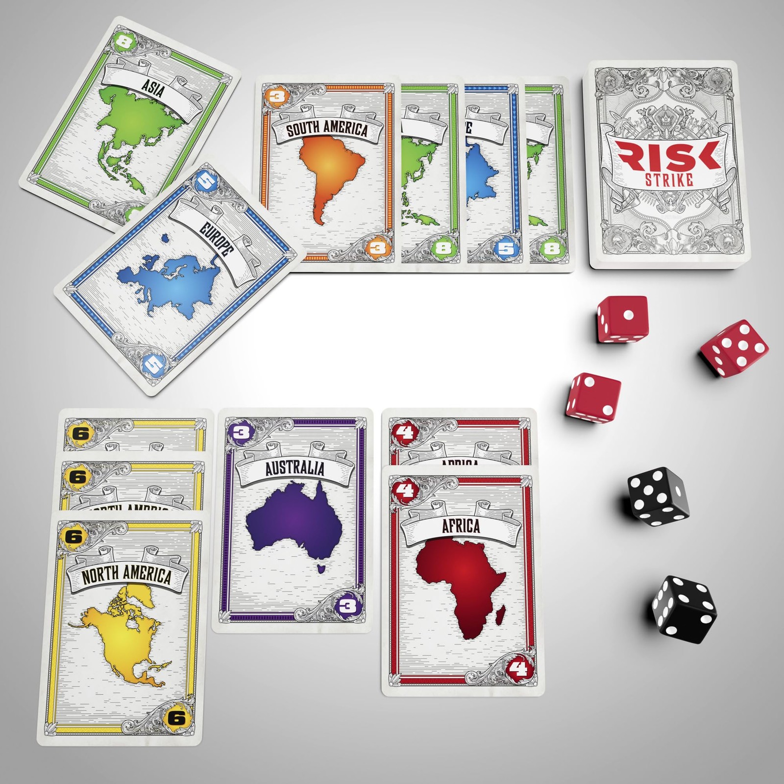 Risk Strike – Quick Strategy Game for 2-5 Players, Ages 10+, 20-Min Play