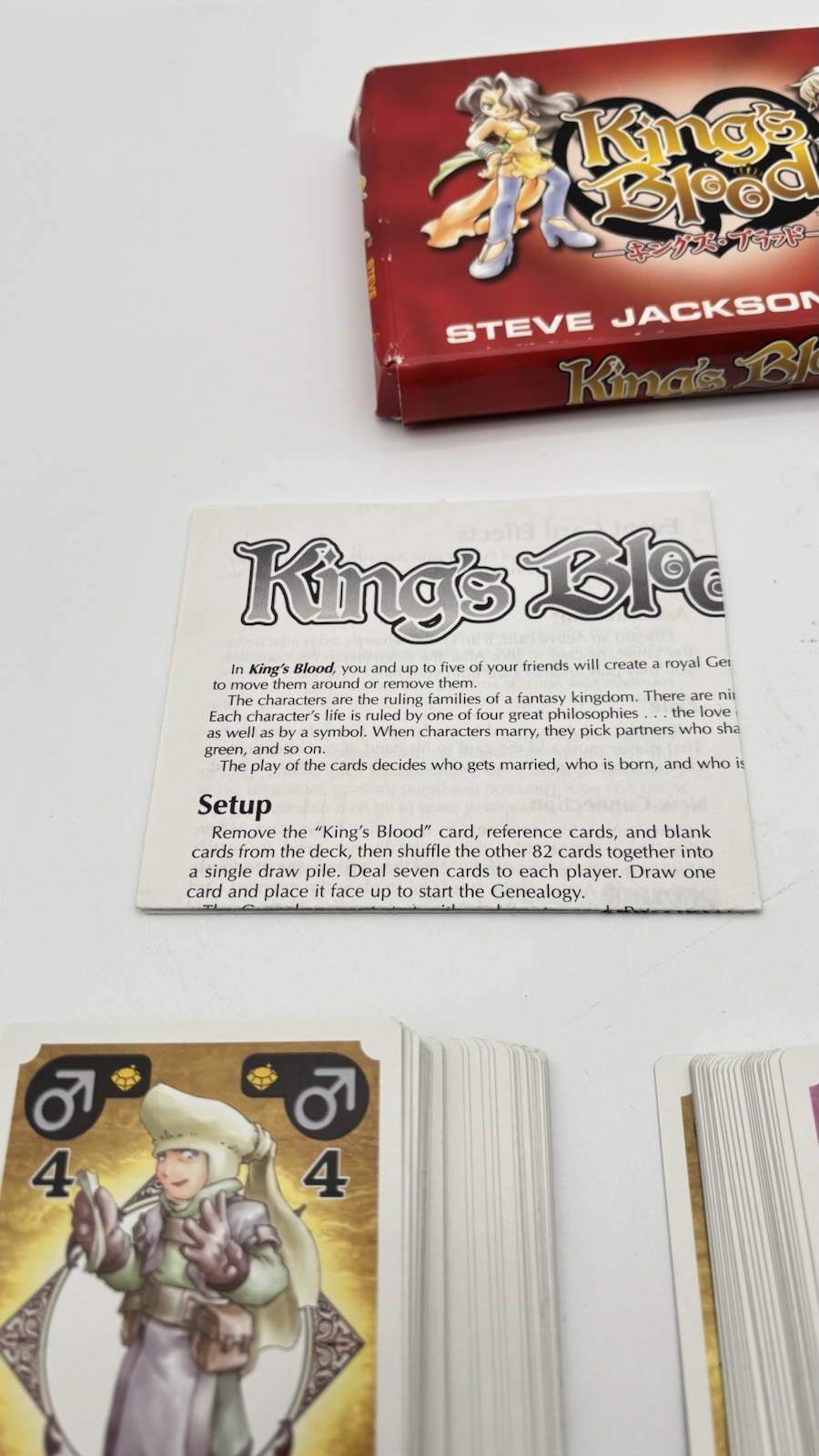 King’s Blood Card Game – Steve Jackson Games – RARE 2003 100% Complete Nice
