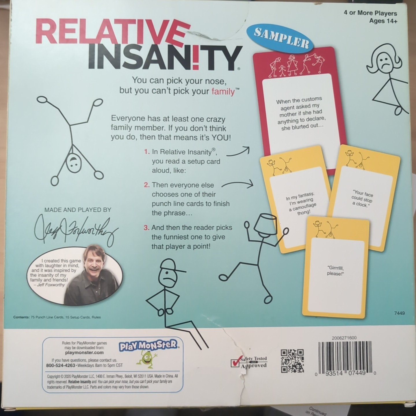 RELATIVE INSANITY Sampler By Play Monster Funny Family Board Card Game Complete