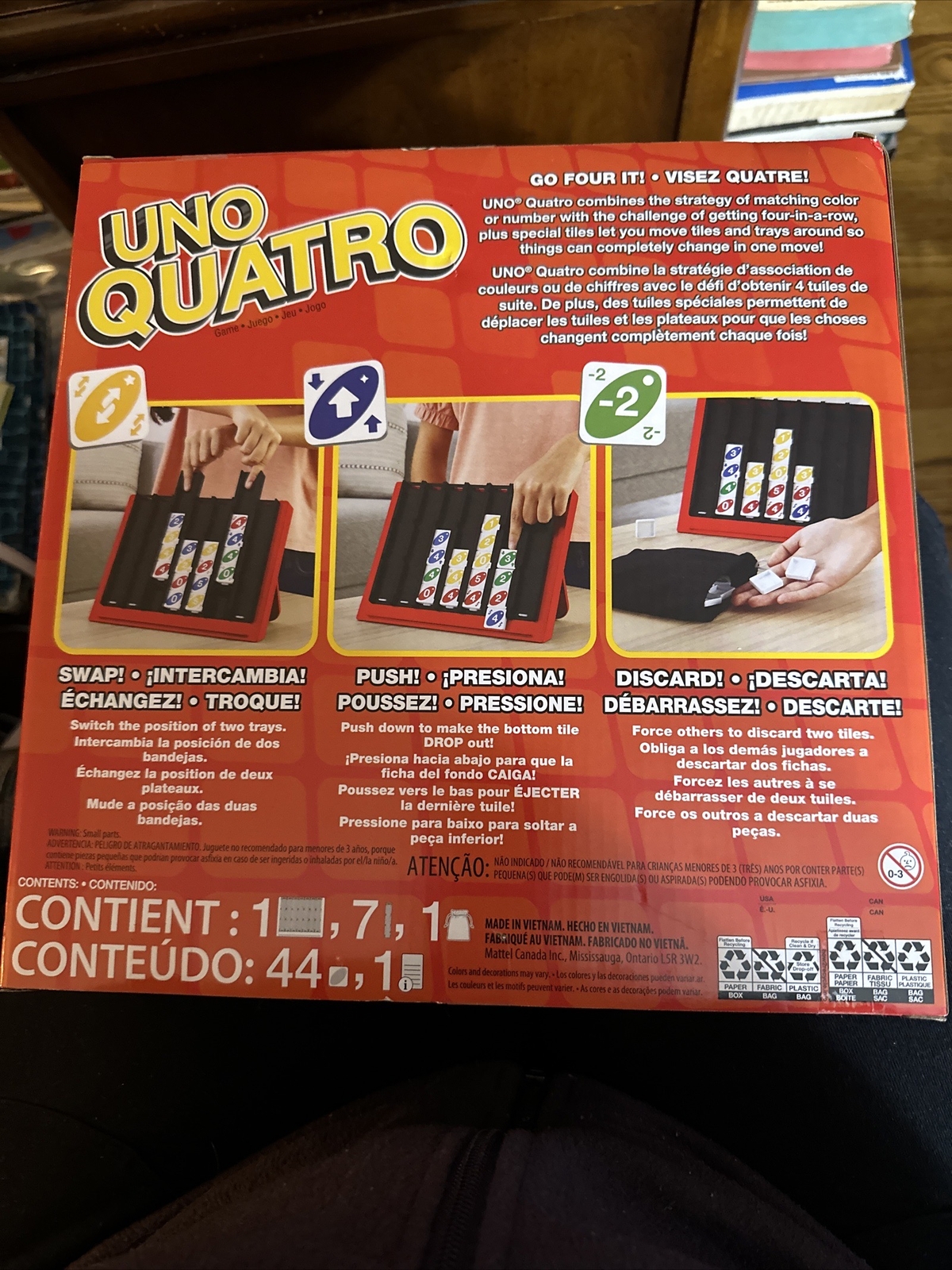 UNO Quatro: Where Color-Matching Meets Four-in-a-Row Tile Challenge! New Ages 7+