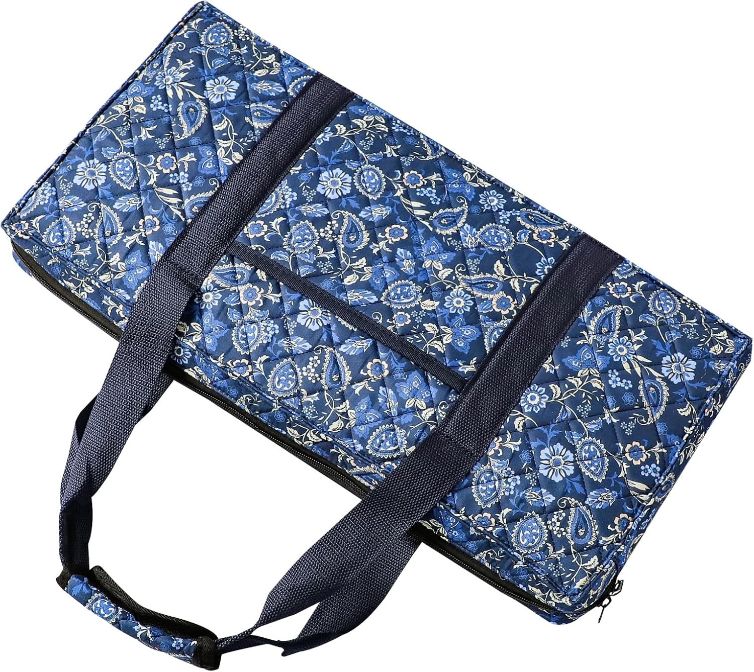 Mahjong Set with Blue Carrying Bag, 166 White Tiles, 4 All-in-One Ra…