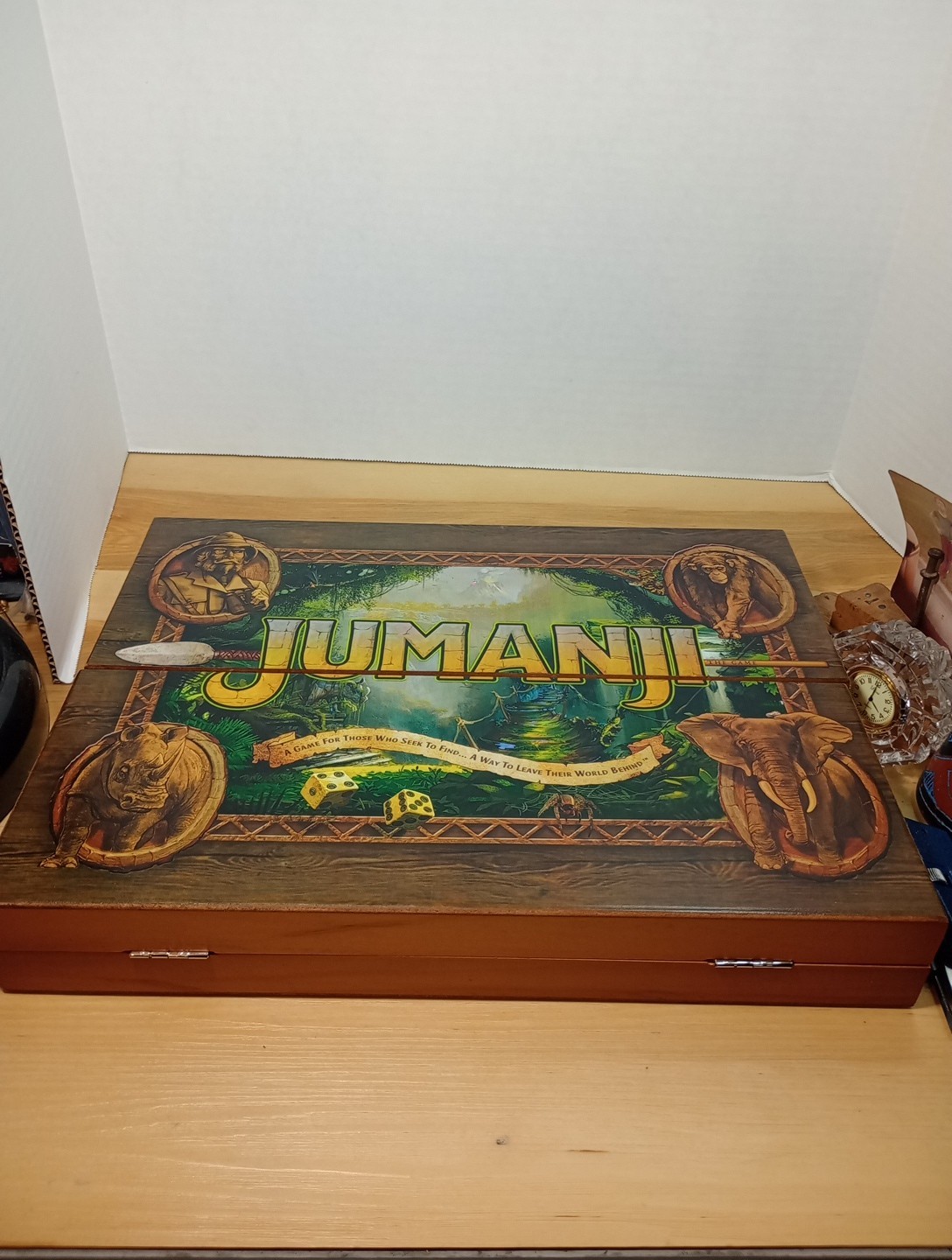 Jumanji the Game Real Wooden Box Edition of the Classic Adventure 2021 Version