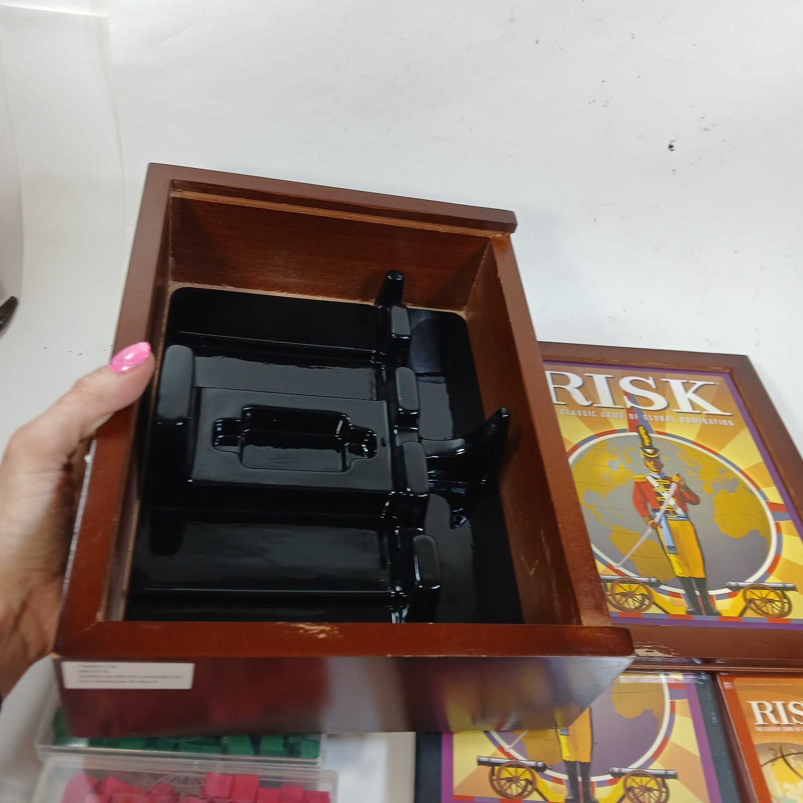 RISK Vintage Game Collection Bookshelf Box Wooden Case Strategy Parker Brothers