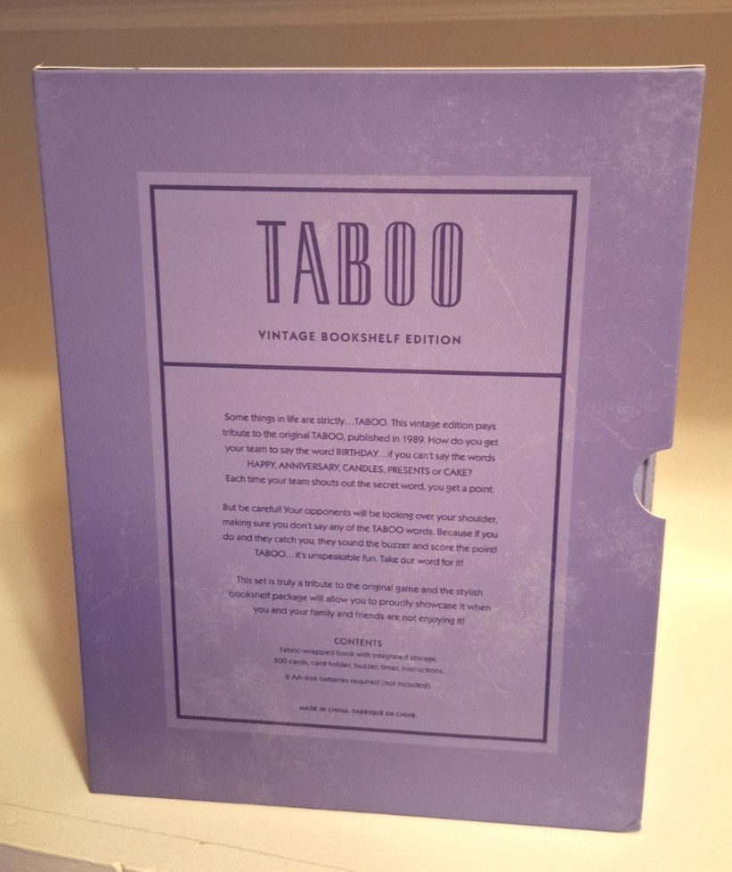Taboo Vintage Bookshelf Edition by WS Game Company Deluxe Board Game New