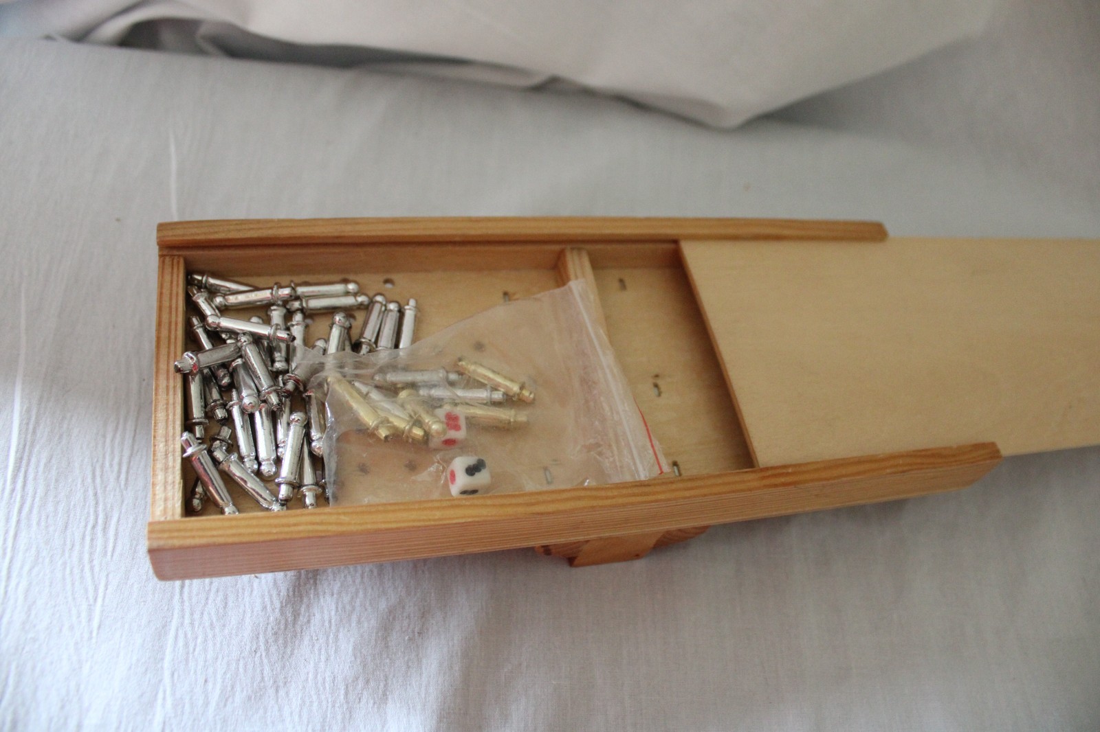 Mini Wood 3 in 1 Game Set, Tic Tac Toe, Peg Solitaire, Shut The Box