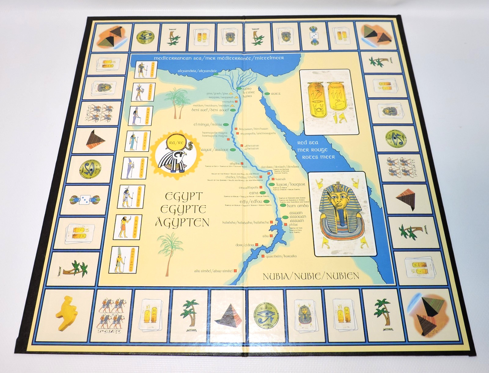 VTG Egyptian Board Game 100% COMPLETE Educational History Trivia, Green Board Co