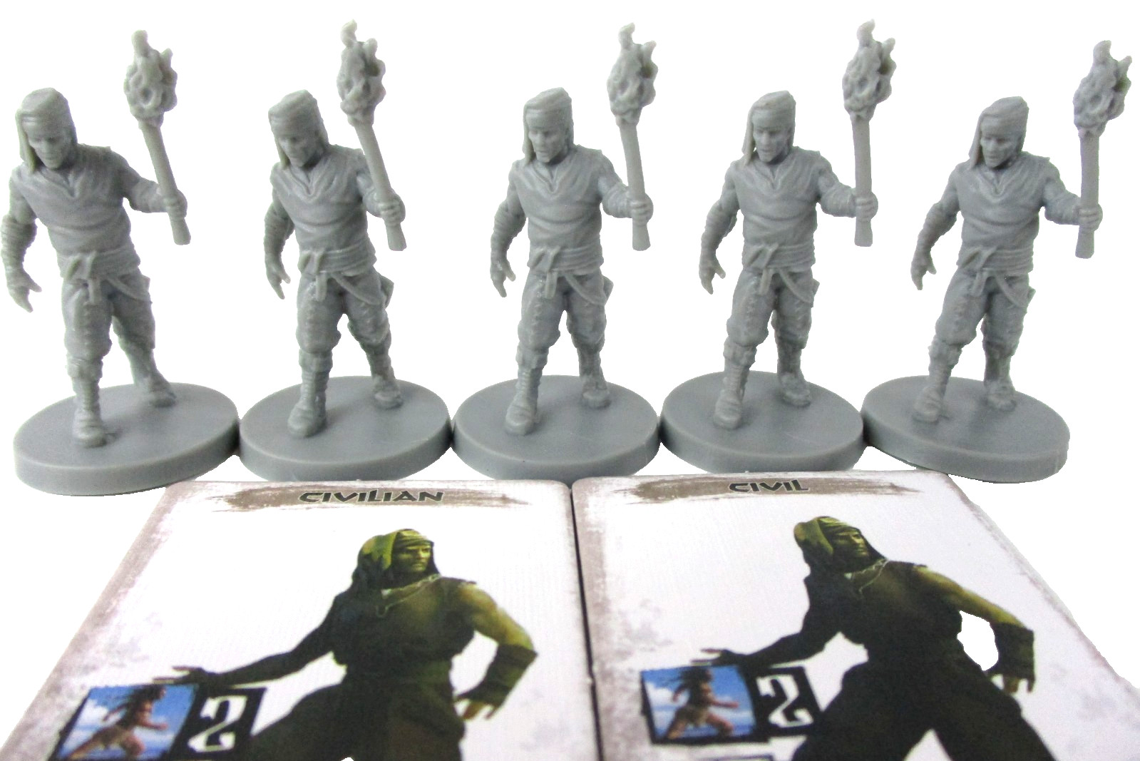 Conan & Mythic Battles: Pantheon 5x MALE VILLAGER Minis & Cards NEW!!