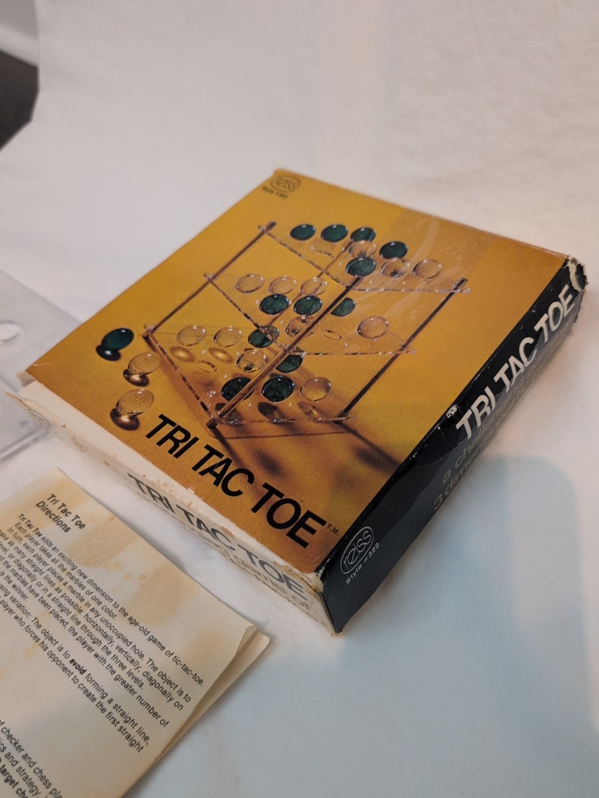 Vintage Reiss Tri Tac Toe Marbles 3D Tic Tac Toe Game 1973 Missing Rods