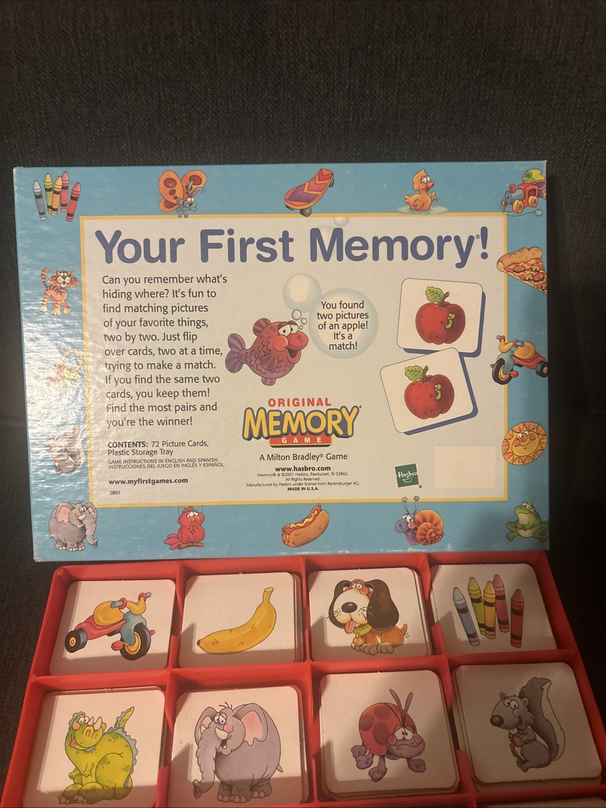 MILTON BRADLEY 2001 ORIGINAL MEMORY GAME CHILDRENS AGES 3-6 YEARS Complete EUC