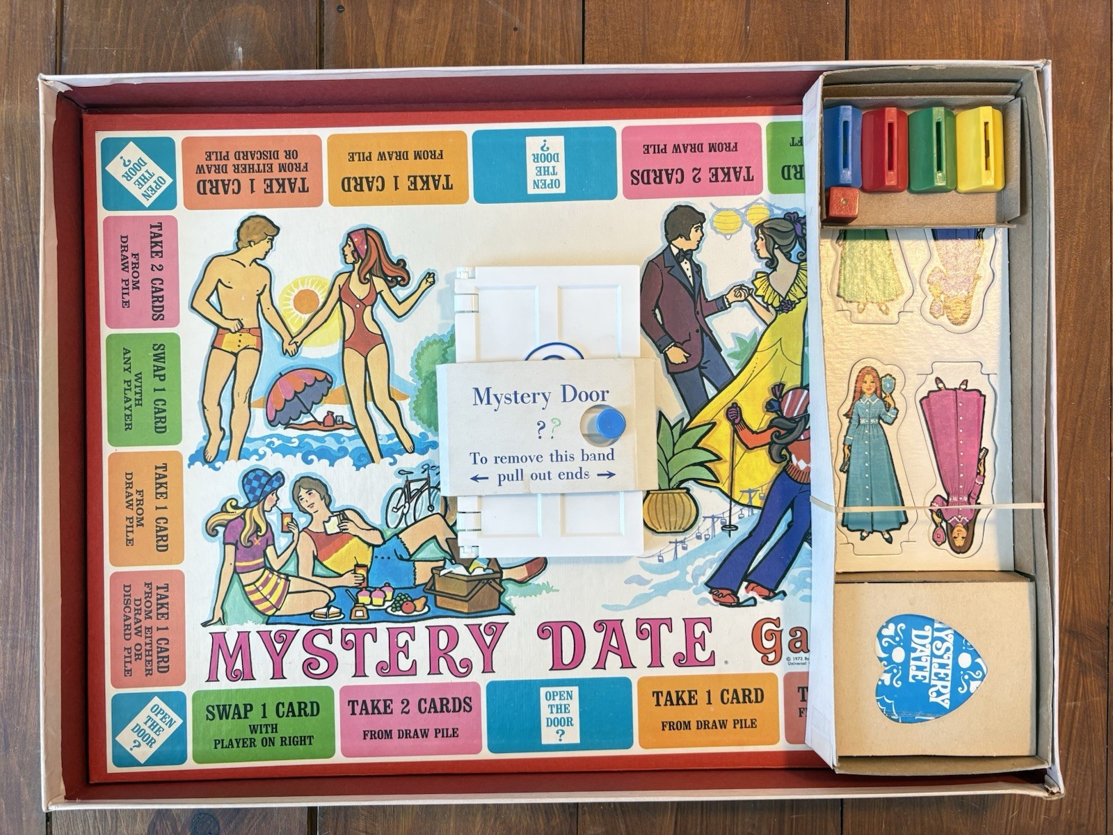 Mystery Date Game (1972 Ed) Box Has Wear 100% Complete