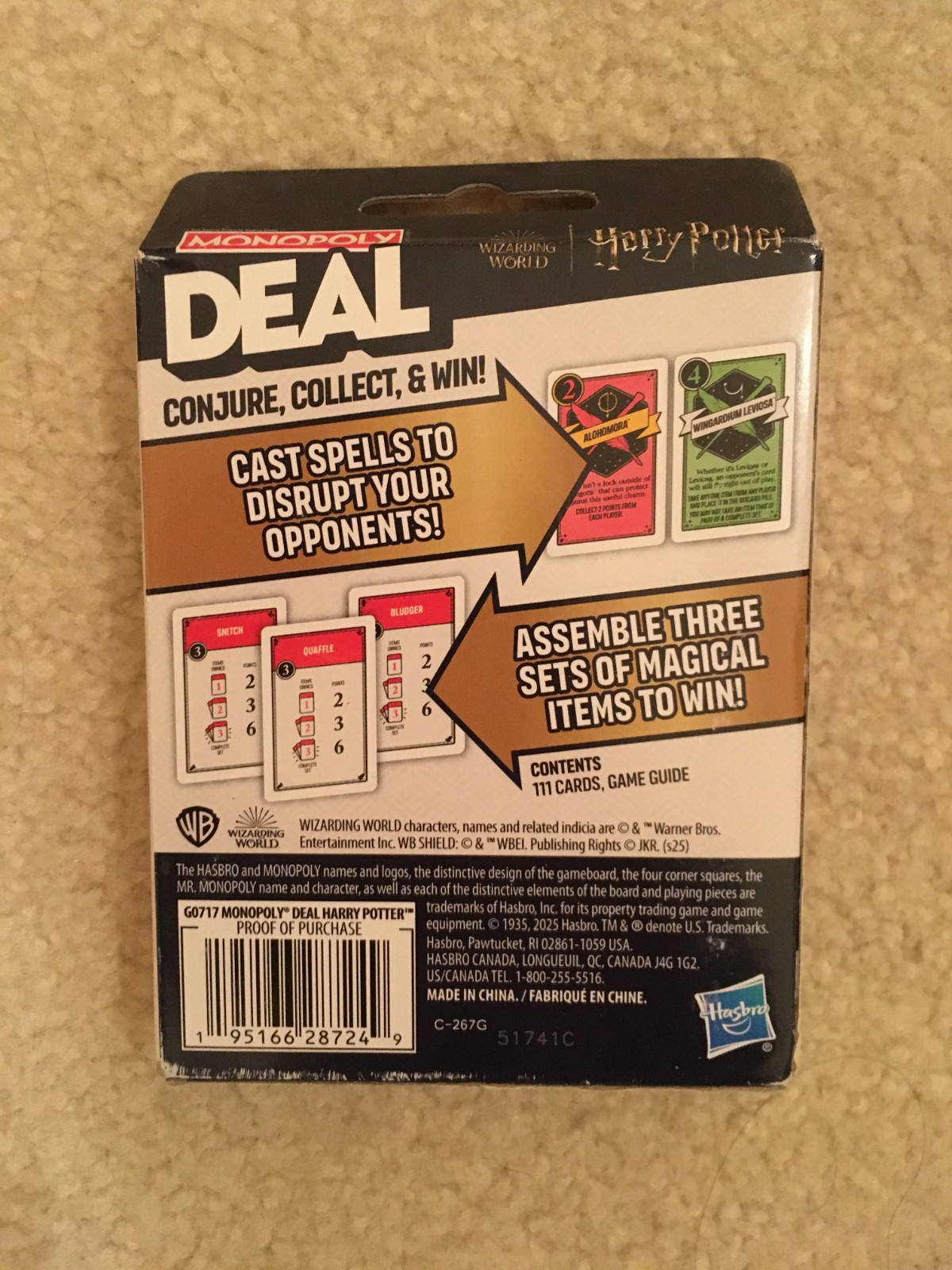 NEW Monopoly Deal: Harry Potter Card Game | Ages 8+ | 2-5 Players | Travel Size