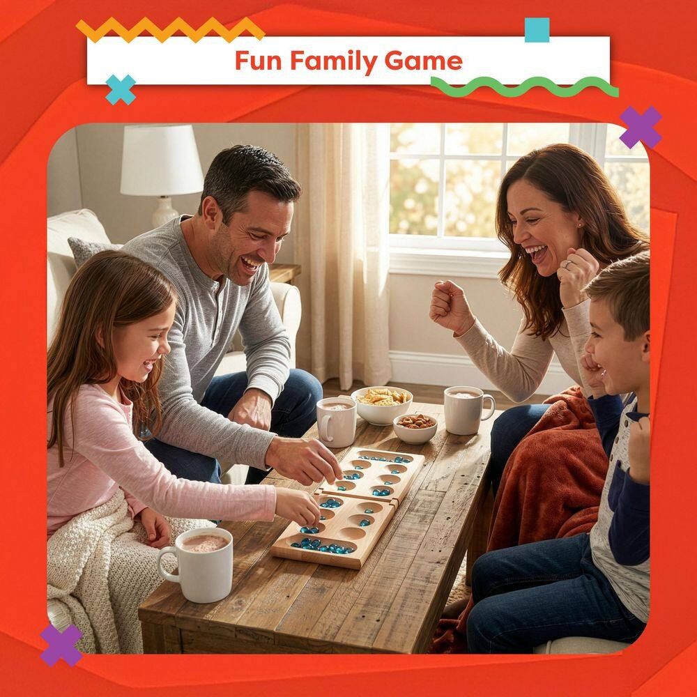 17.5 In. Wooden Folding Mancala Game
