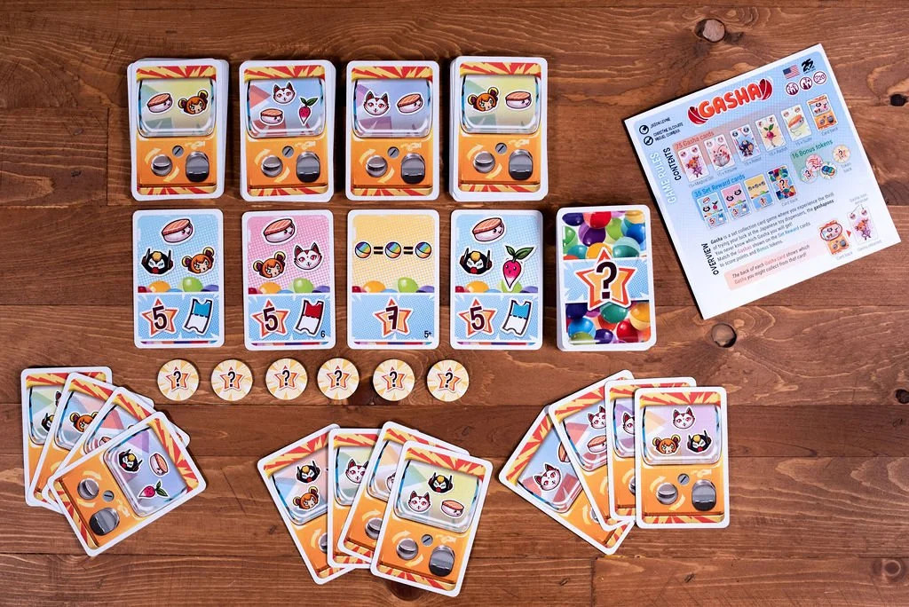 Gasha Family Card Game for 2 to 6 Players Collect Gashapons to Create Sets