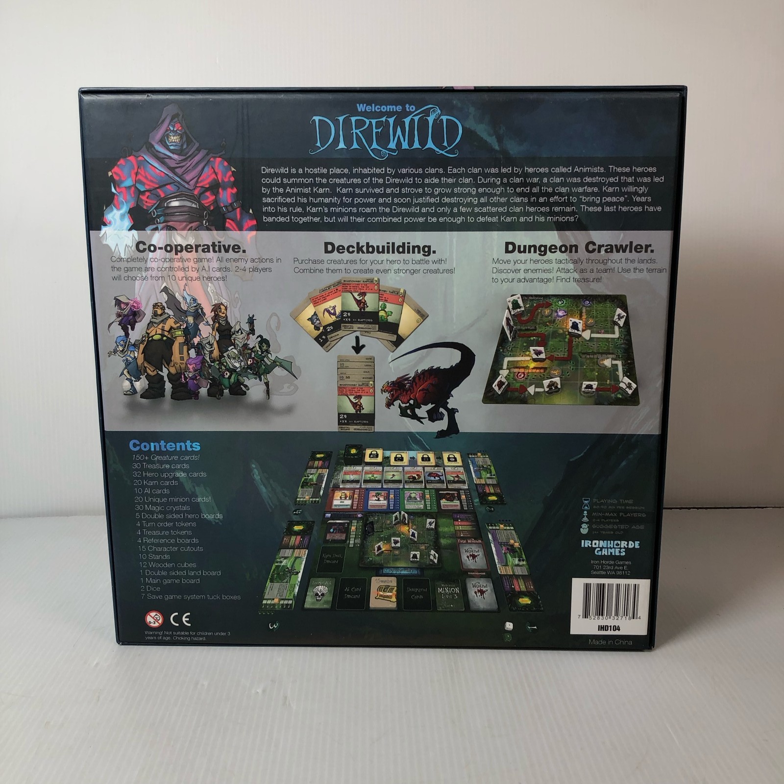 Direwild Cooperative Deck Building Dungeon Crawler Board Game Ironhorde Games