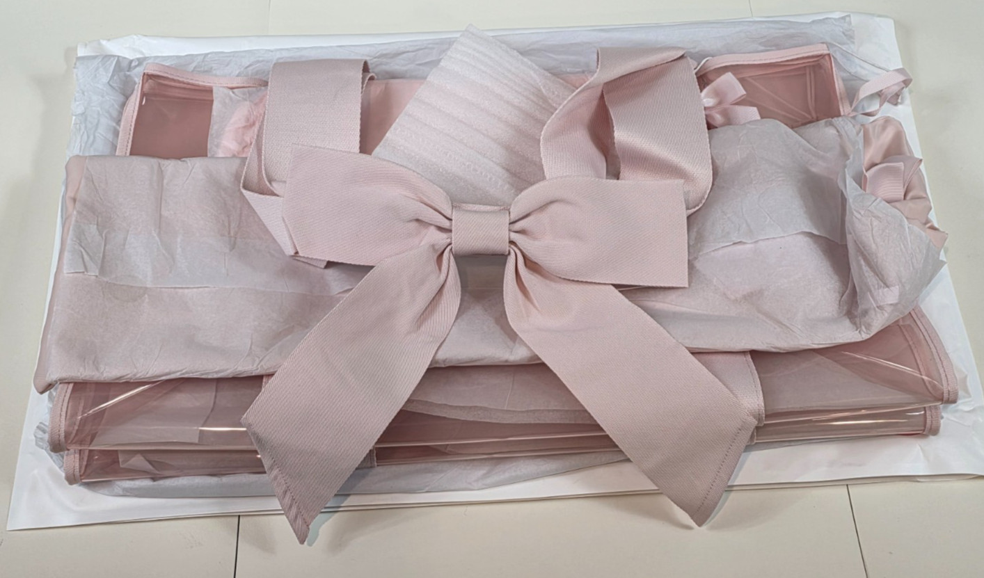 Case-Mate Mahjong Jelly Tote Set Ballet Pink Bow 4-Piece Clear Bag Rack Sleeve