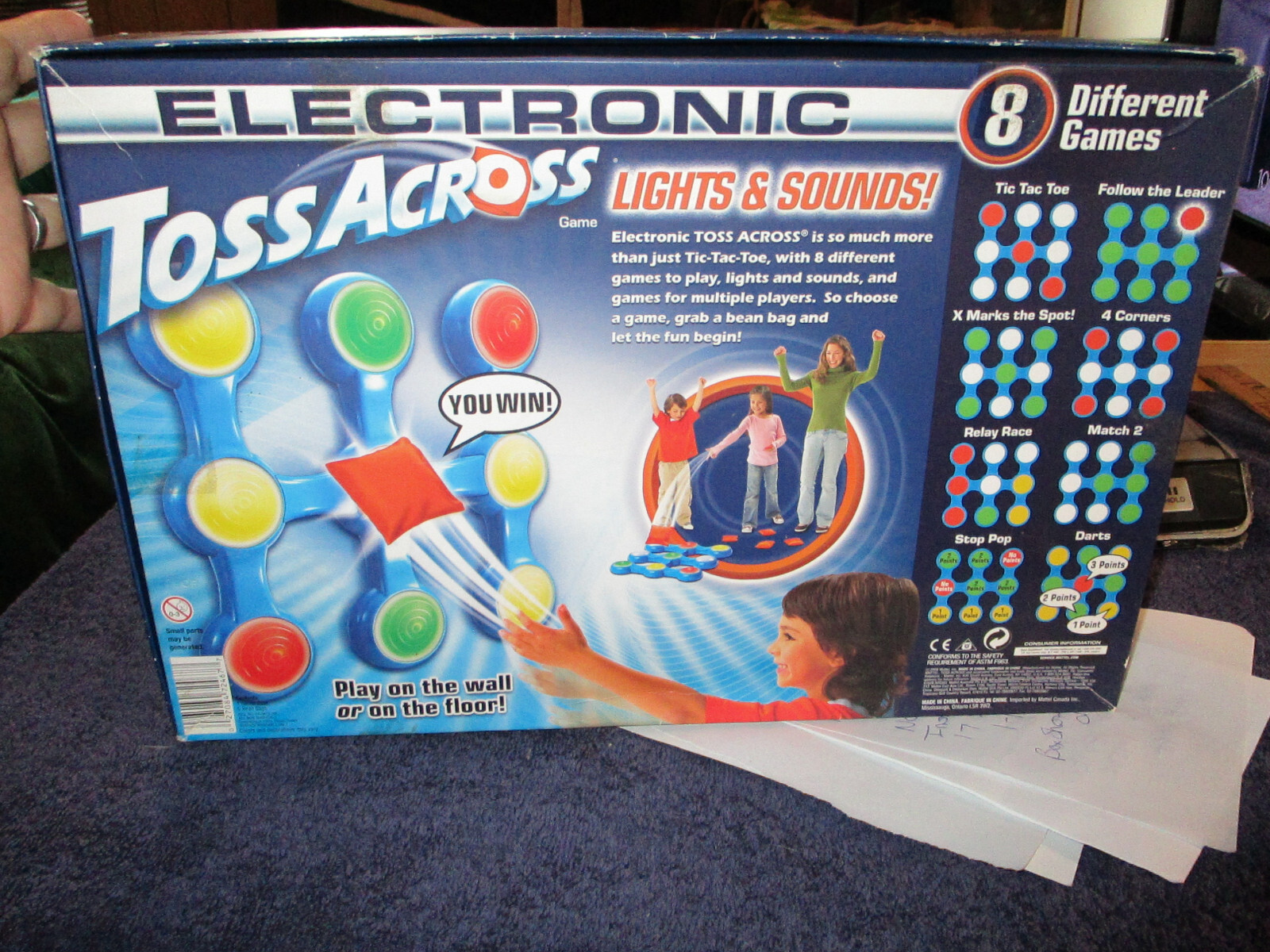 Mattel Electronic Toss Across with Lights & Sounds Family Game 2008 in Orig Box